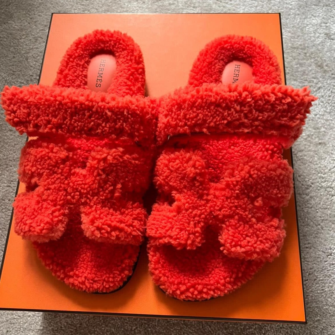 Hermes Teddy Bear orange Chypre sandals、mySite、garminoutage.com