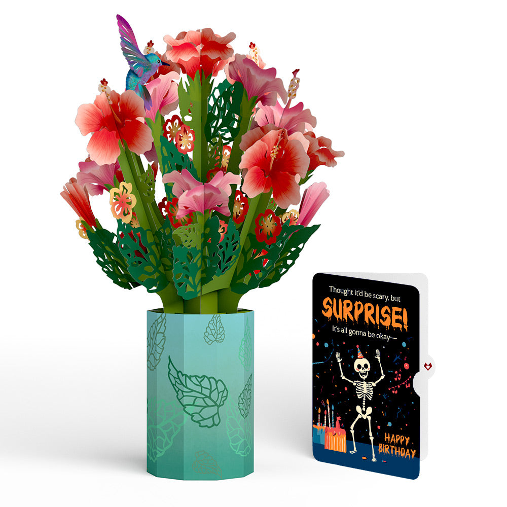 Hibiscus Birthday Bouquet and Surprise Skeleton Sentiment Set、mySite、solidvoid