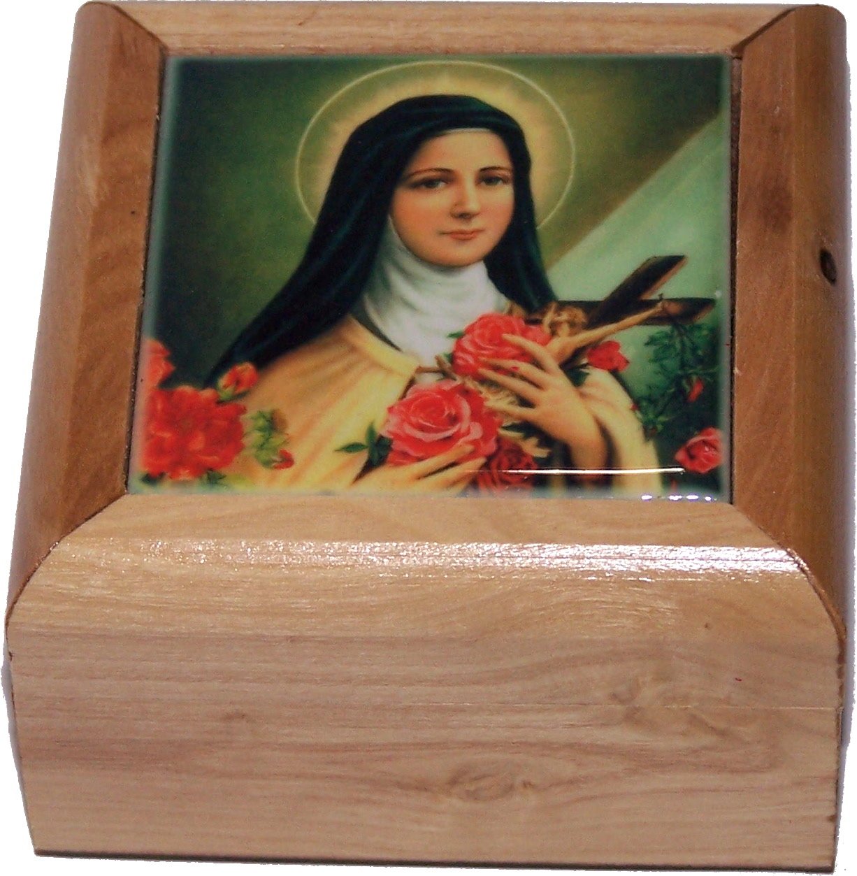  Holy Land Market First Communion Box - Rosary Box - Bethlehem Olive Wood (Cerarmic - St. Theresa)、mySite、elrpsem3k