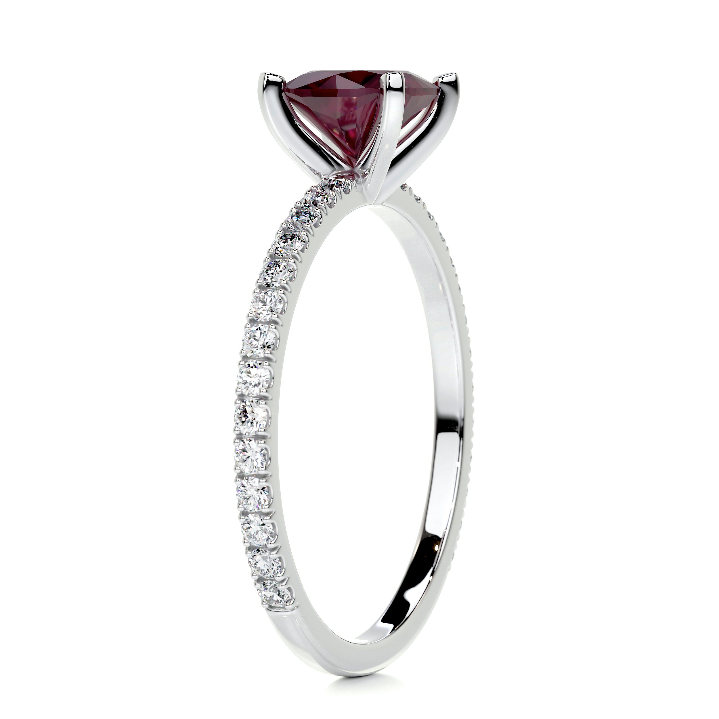 Stephanie Gemstone & Diamonds Ring (1.8 Carat) -18K White Gold、mySite、hinf8tx79