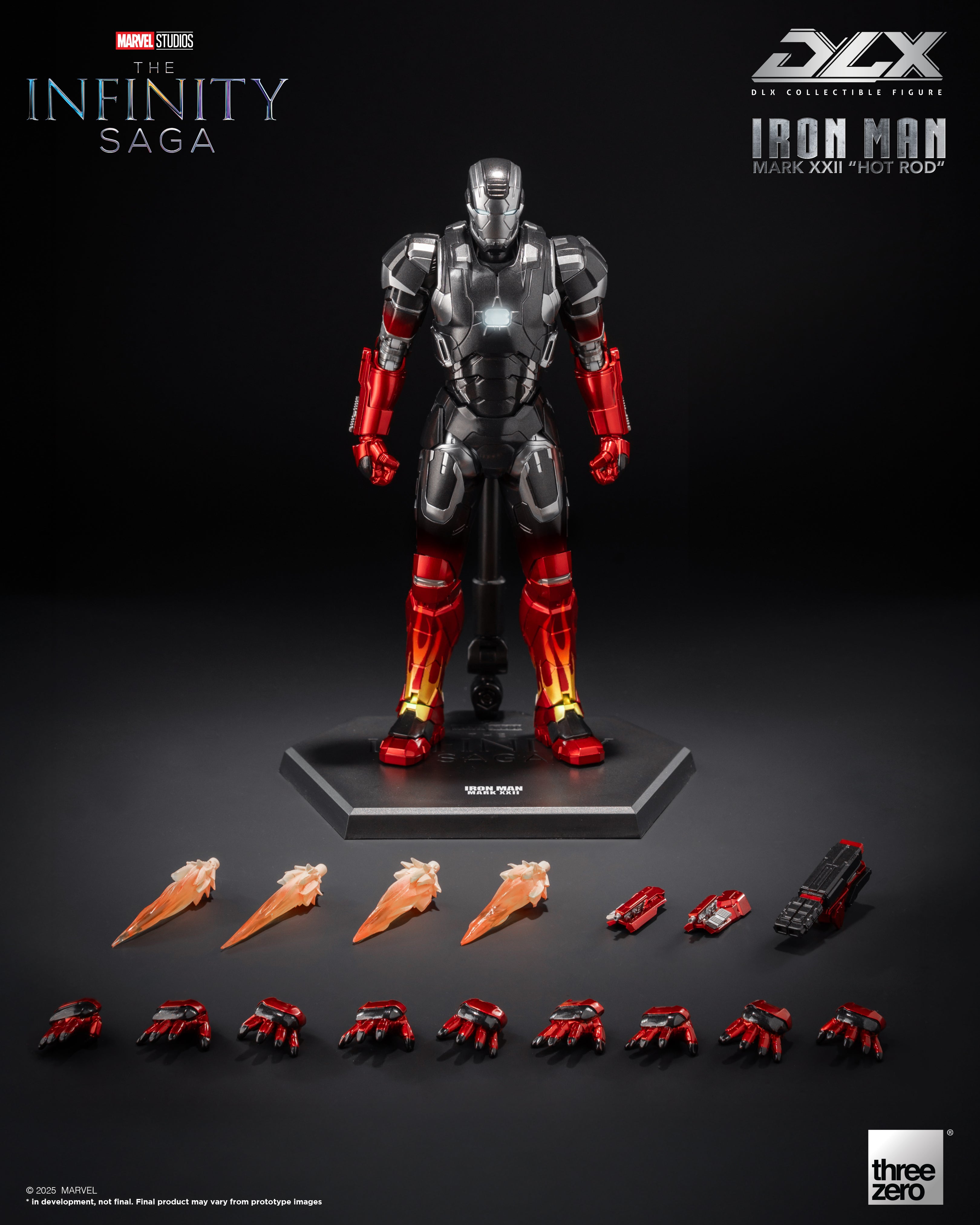 Threezero Marvel: The Infinity Saga DLX Iron Man Mark 22 (Hot Rod) 1/12 Scale Action Figure、mySite、hgirdovlk