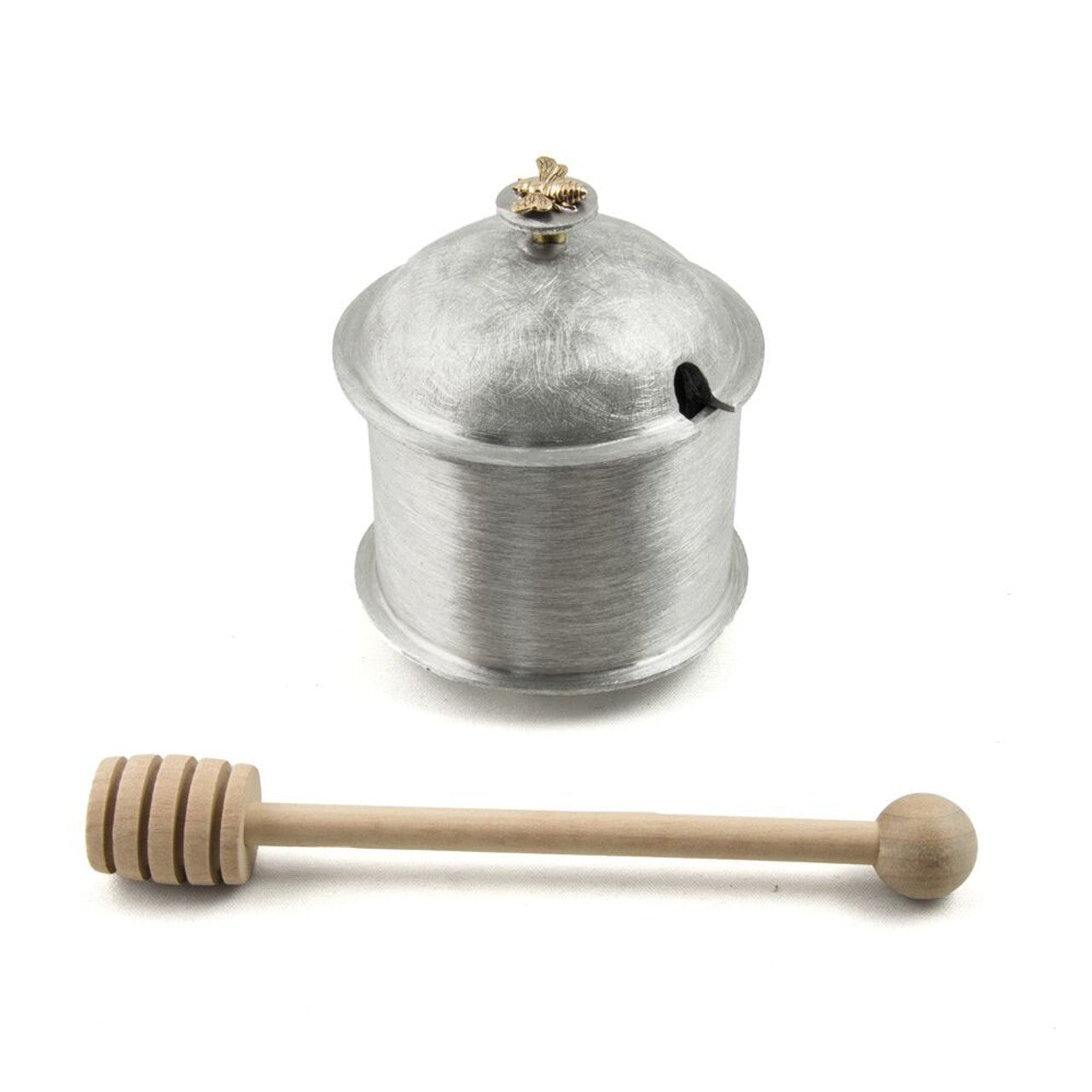  Elegant Metal Honey Jar with Bronze Bee、mySite、elrpsem3k