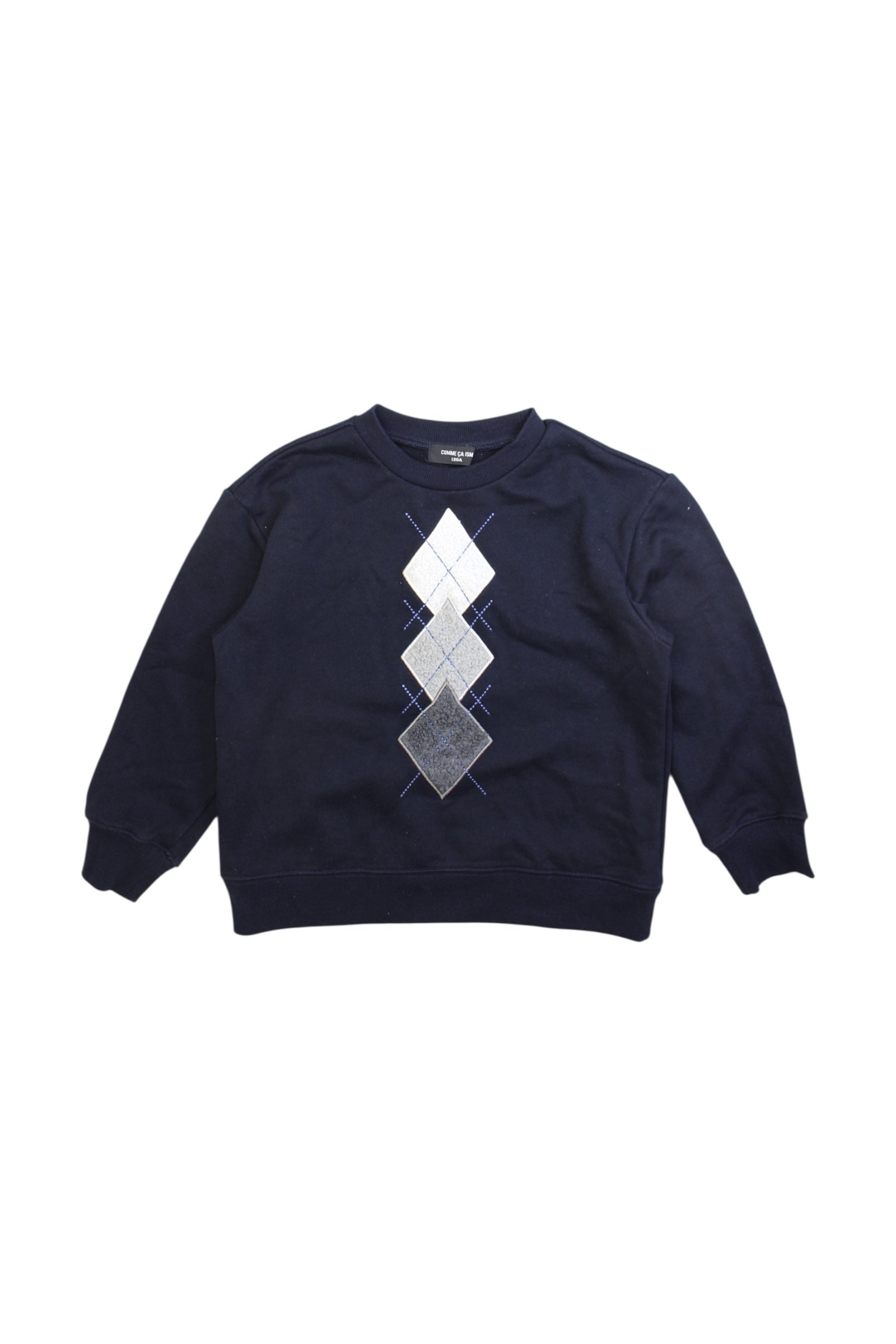 Comme Ca Ism Argyle Crewneck Sweatshirt - Size 5T、mySite、g9winljtr