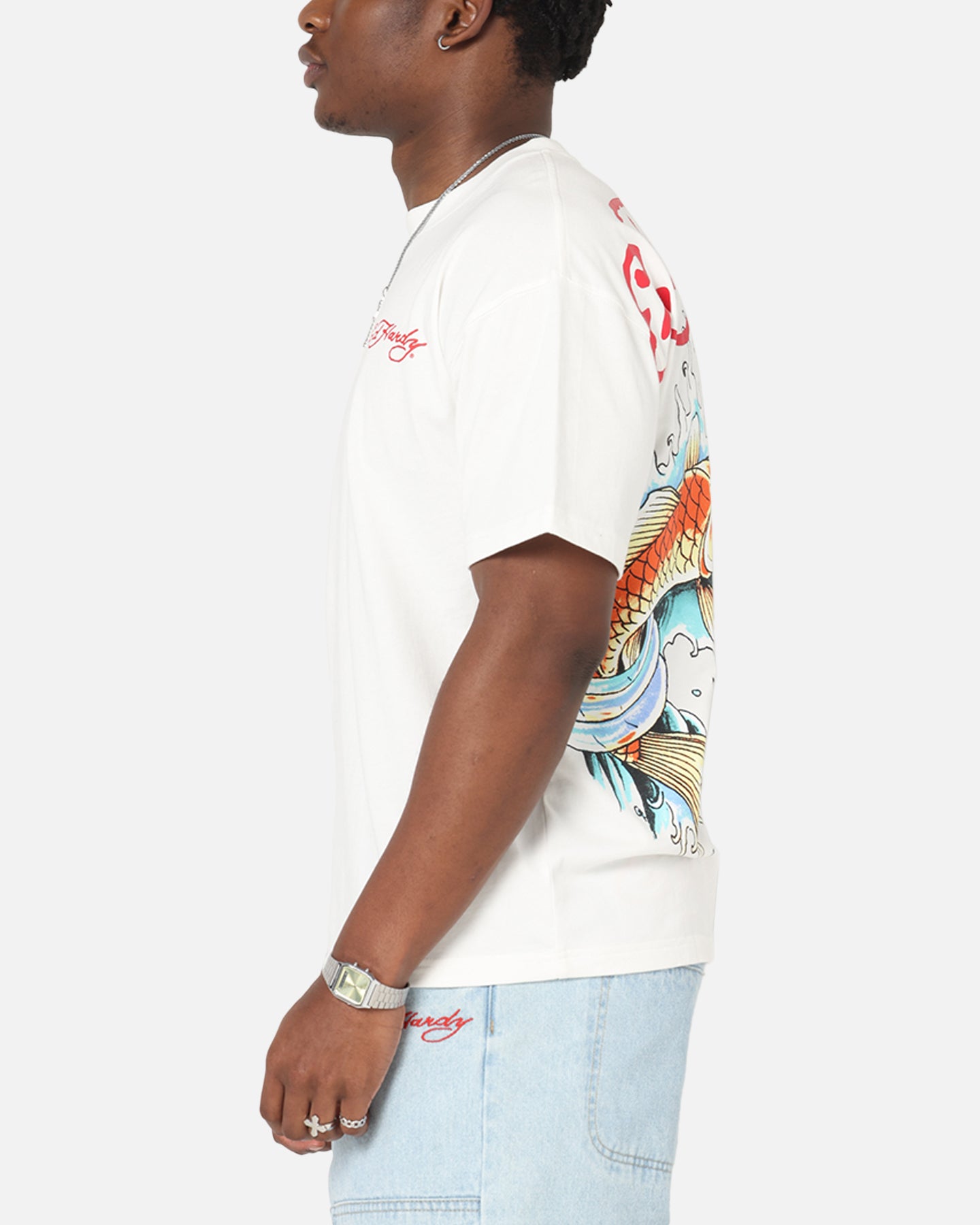 Ed Hardy Flash Koi T-Shirt Off White、mySite、zt4zffjzw