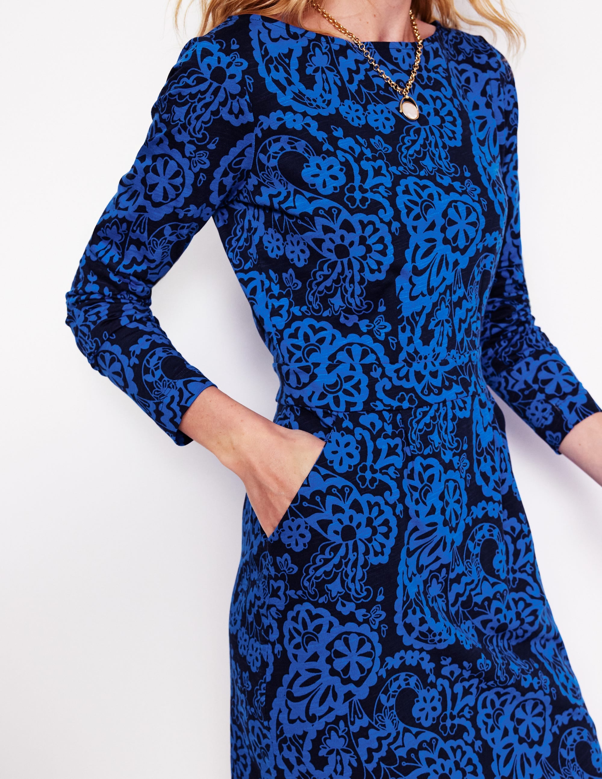  Florrie Long Sleeve Dress-Blue, Paisley Cascade、mySite、ashleygrahame