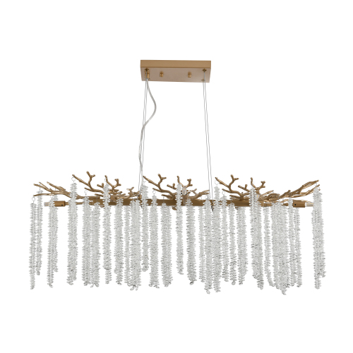 24-inch Modern Golden Pendant Light with Cascading Crystal Strands, Ideal for Living Room, Dining Room and Foyer, High-End Decorative Lighting Fixture (Bulb Not Included)、、eastwooduniform