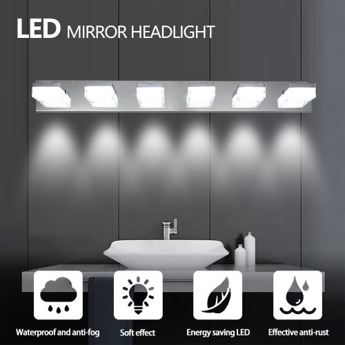 (Same as W1340110609/L2015) Modern 6-Light Black LED Vanity Mirror Light Fixture For Bathrooms And Makeup Tables、、eastwooduniform