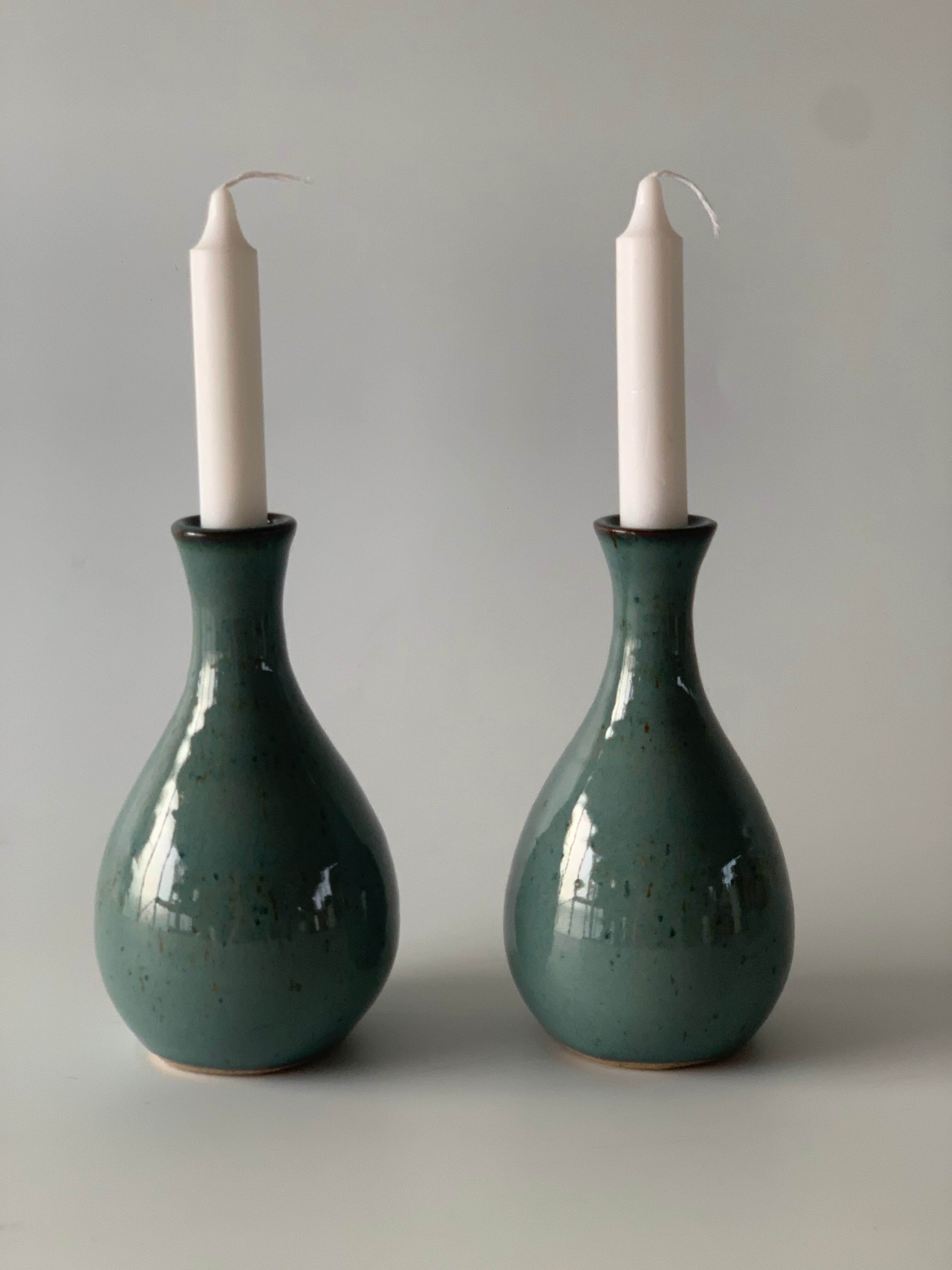 Ceramic Shabbat Candlesticks by Rachael Pots - Dark Blue、mySite、topwebapps