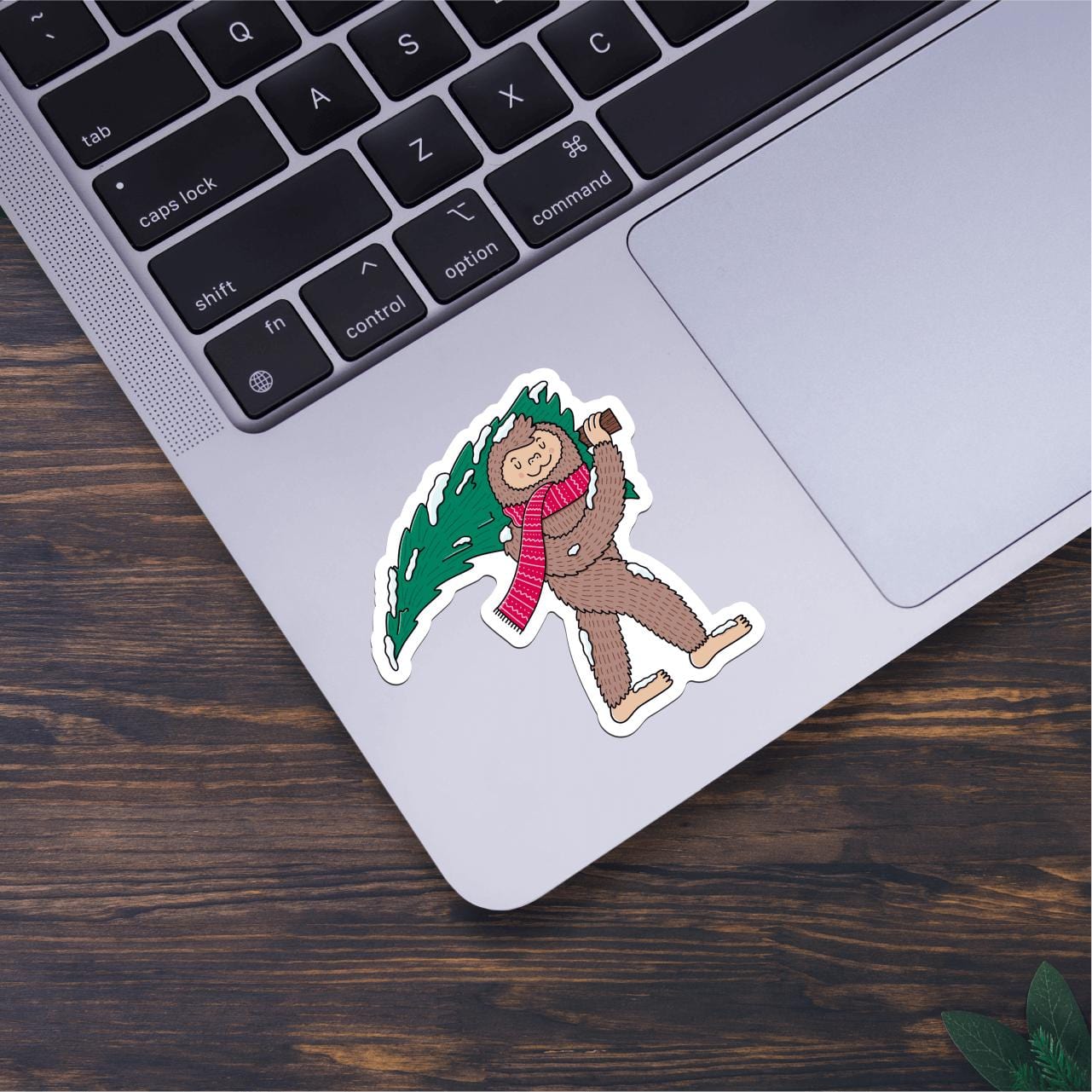  Big Foot Holding Christmas Tree Sticker、mySite、ghnorth