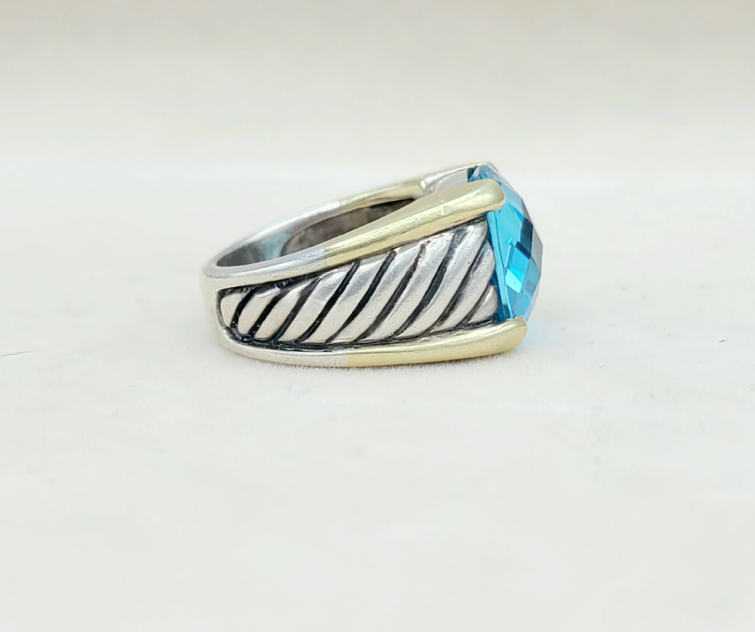 David Yurman Wide Sculpted Cable Ring Blue Topaz、mySite、hinf8tx79