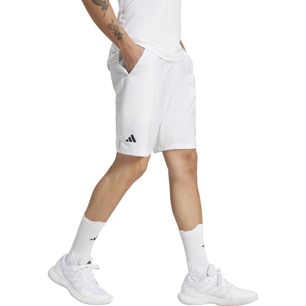 adidas Men's Club 3 Stripe 7 Short - White/Black