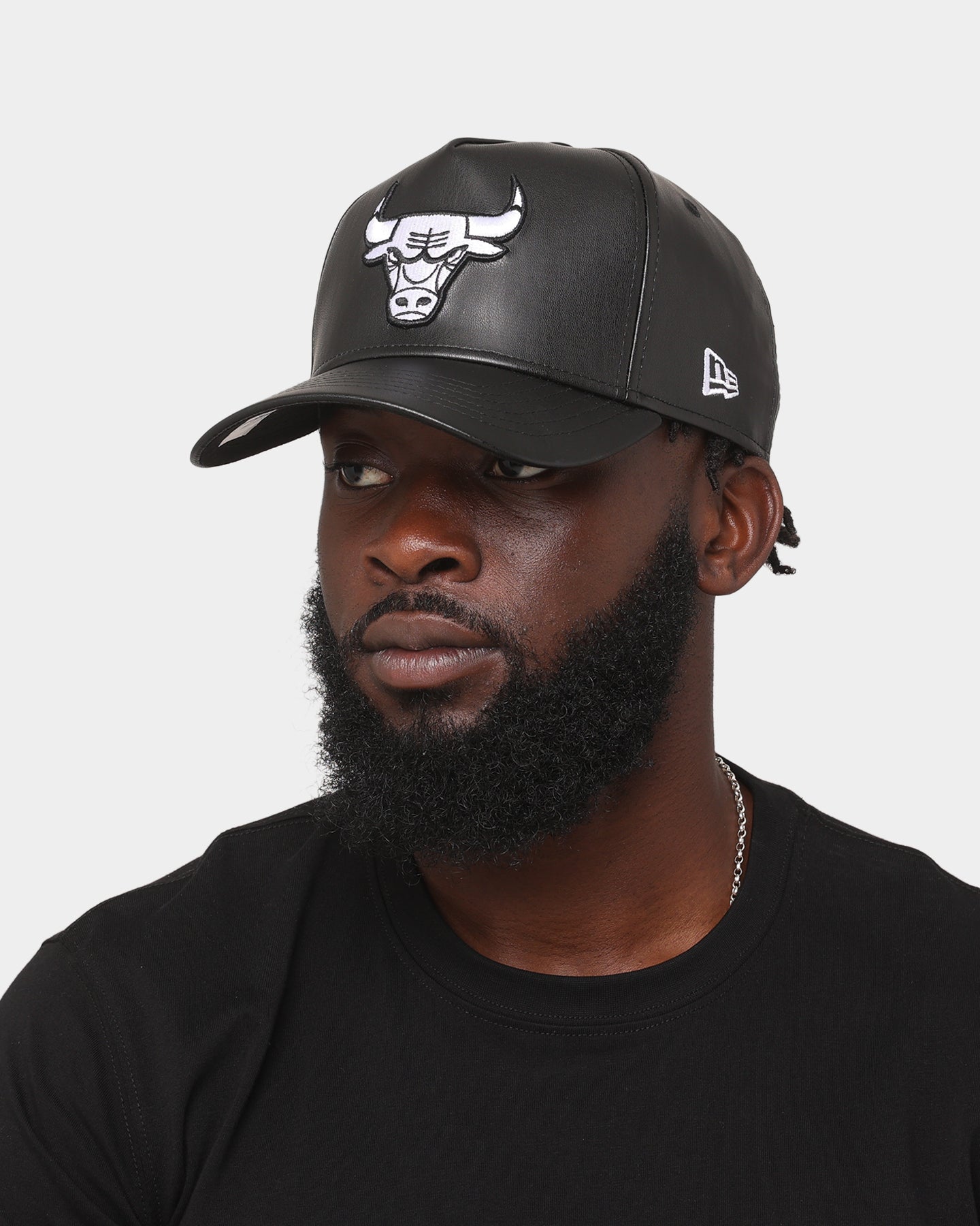 New Era Chicago Bulls 'PU Leather' 9FORTY K-Frame Strapback Black/White、mySite、zt4zffjzw