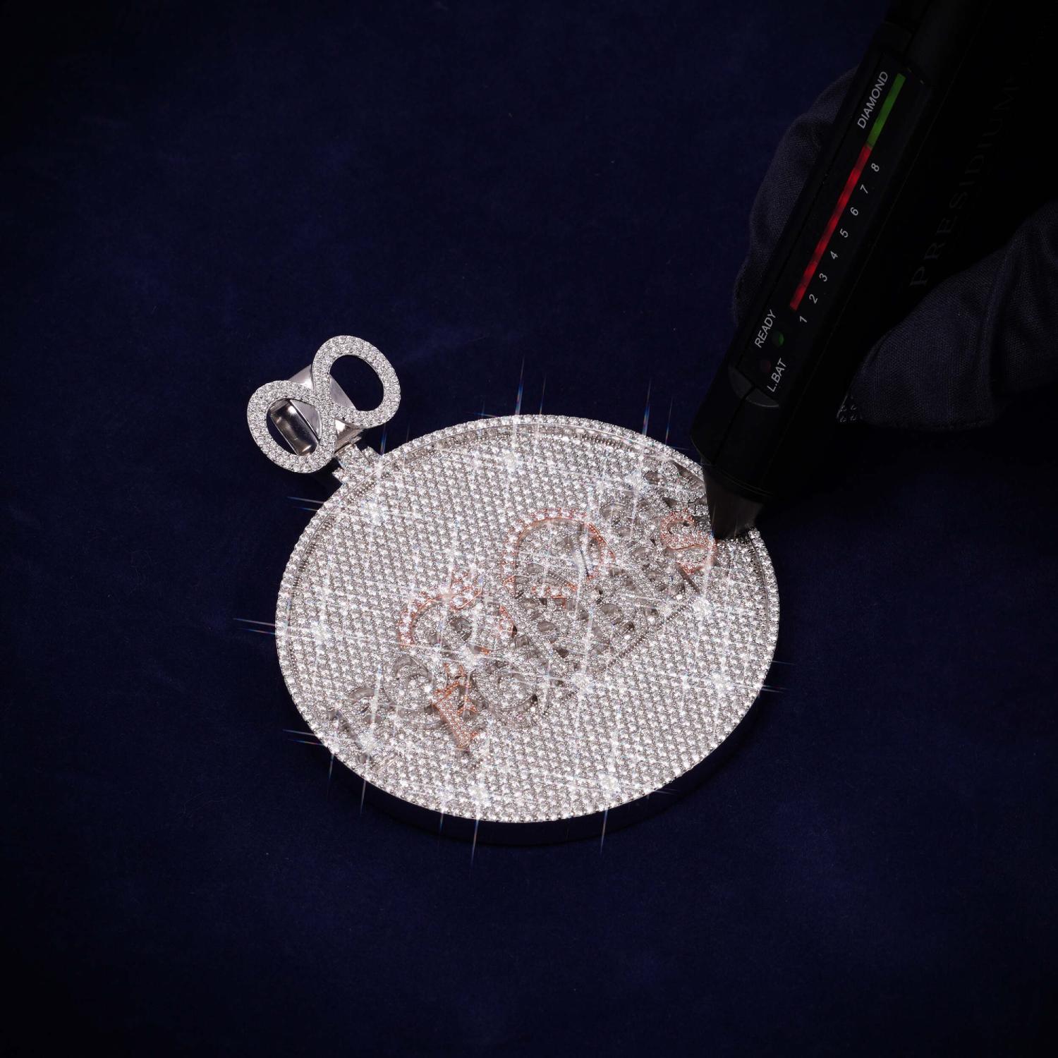 Custom Moissanite Eternity Circle Pendant 14k Gold、mySite、hinf8tx79