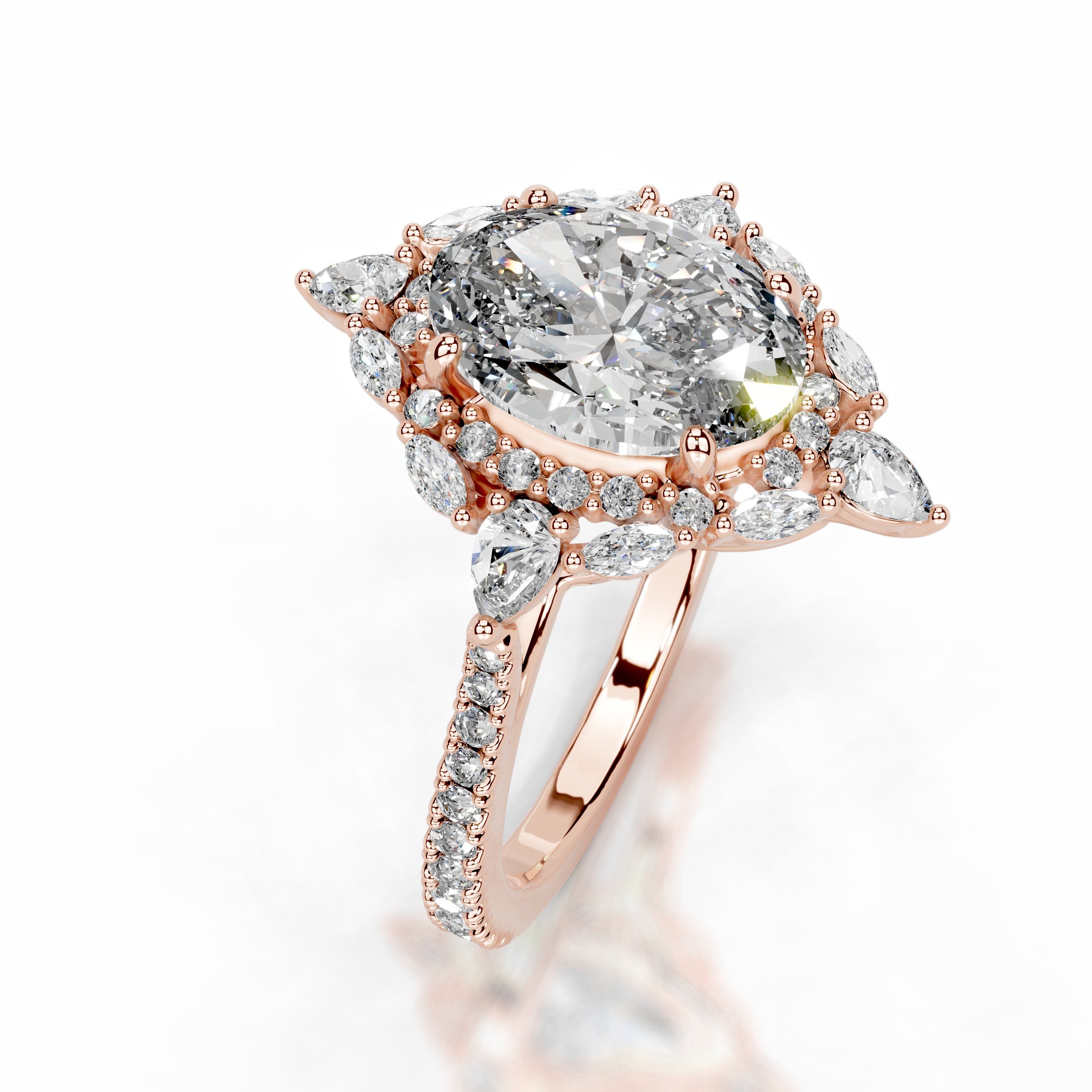 Augustina Lab Grown Diamond Ring - 14K Rose Gold、mySite、hinf8tx79