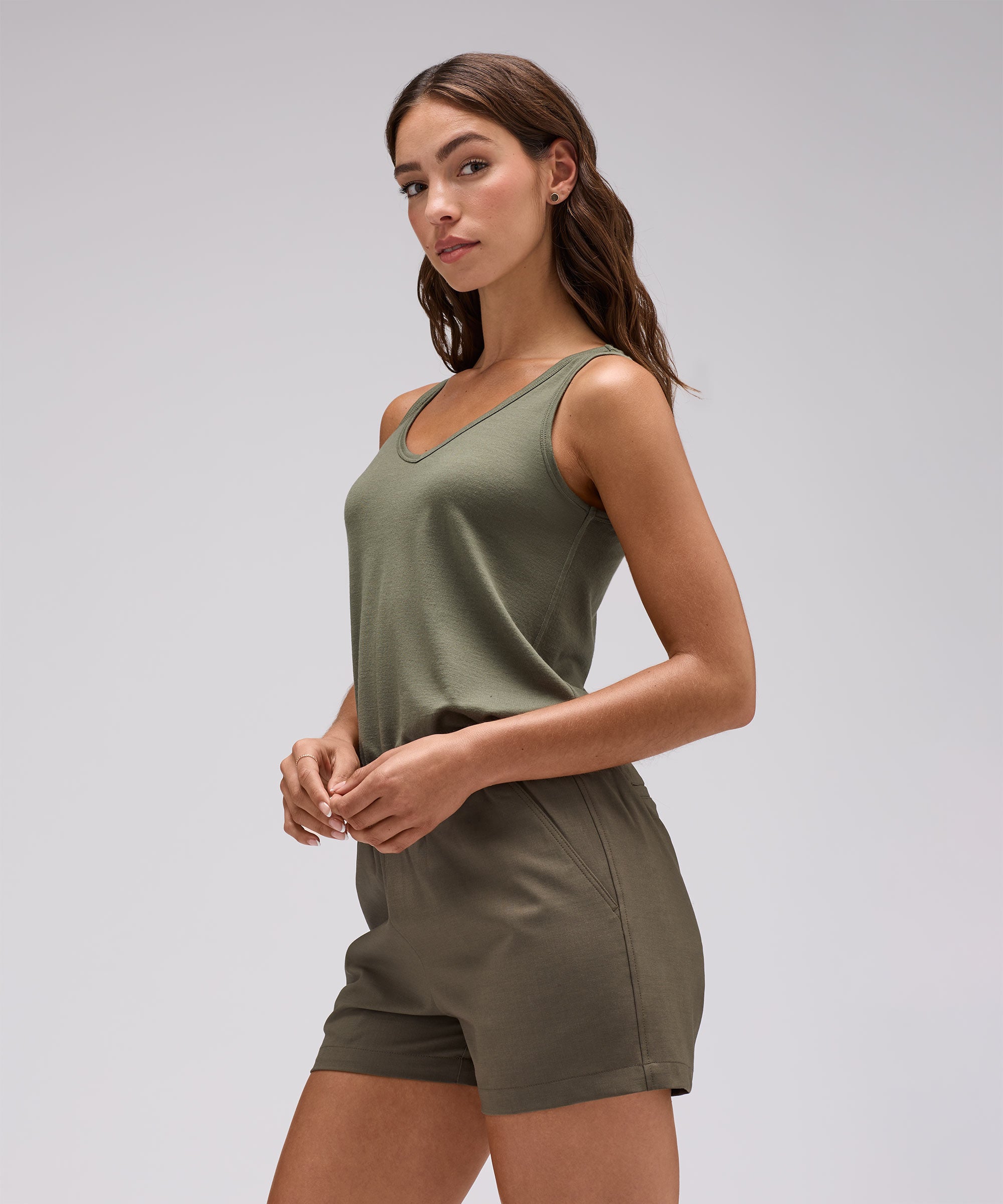 Women's Relaxed Merino V-Neck Tank、mySite、noshort