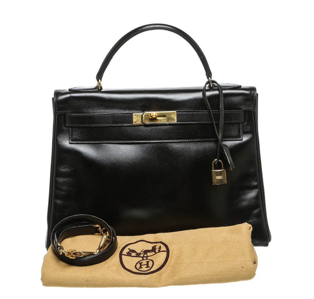 Hermès Box Leather Kelly Black Bag、mySite、garminoutage.com