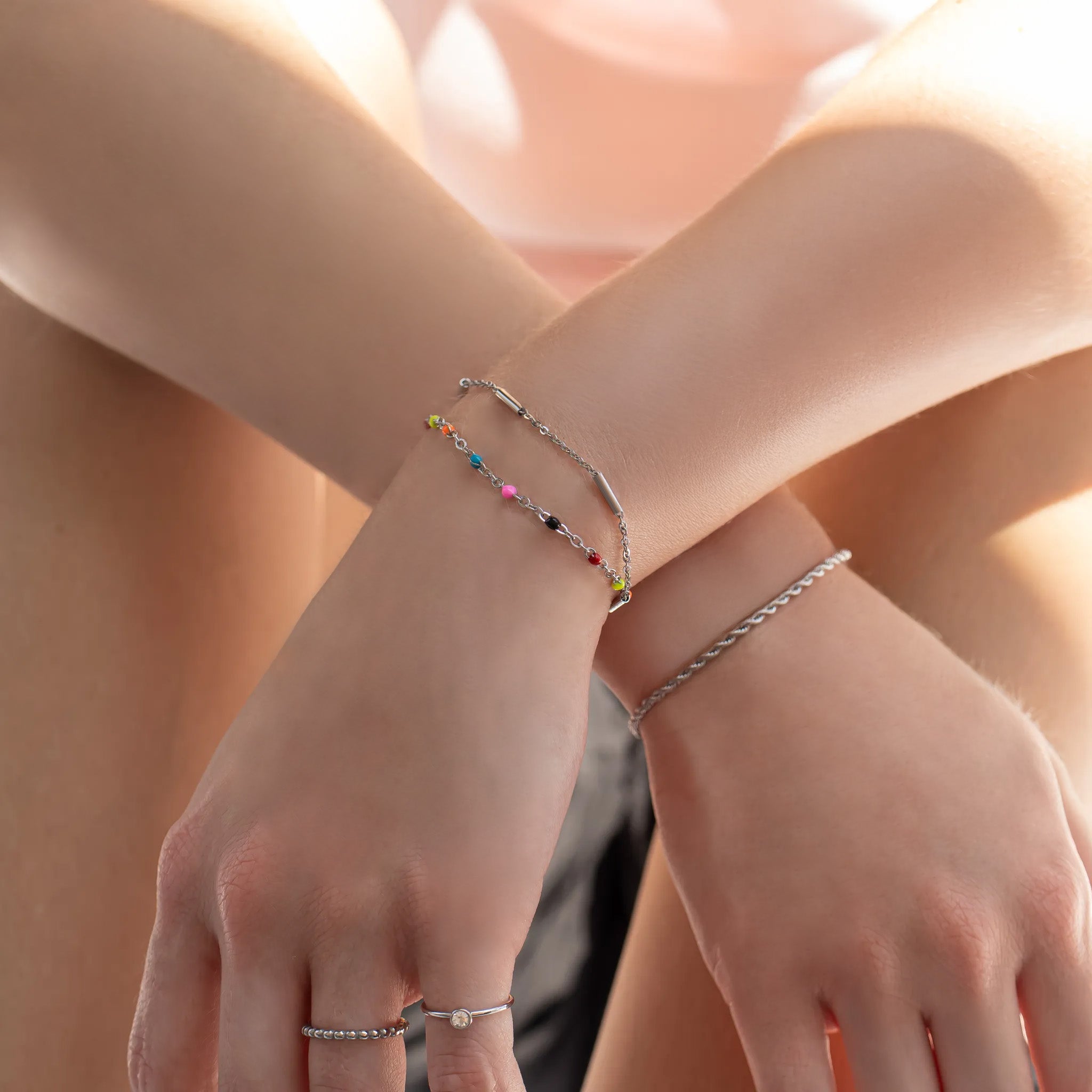 18K Gold PVD Stainless Steel Muti Color Confetti Bracelet / BRJ1060、mySite、dreamappss