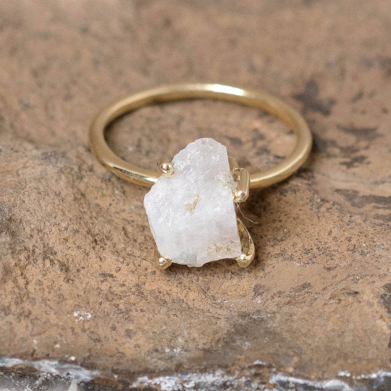 Rainbow Moonstone Raw Freeform Gold or Silver Ring、mySite、hinf8tx79