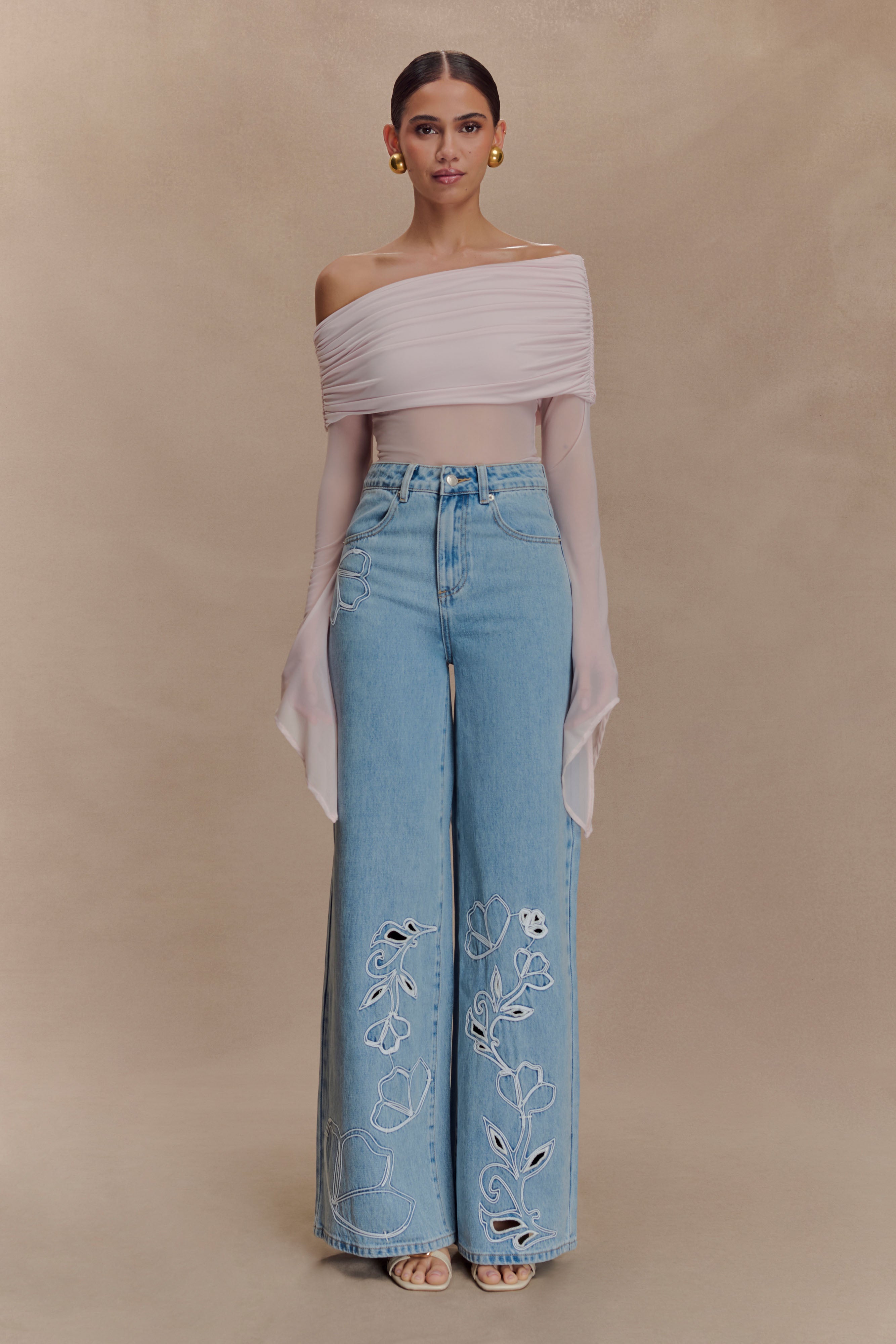 Dahlia One Shoulder Top - Pale Pink、mySite、solidvoid