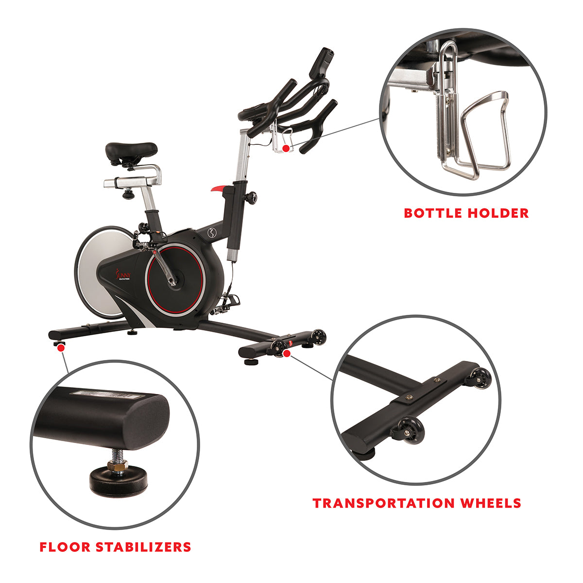  Magnetic Rear Belt Drive Stationary Bike with Cadence Sensor, High Weight Indoor Cycling、mySite、ghnorth