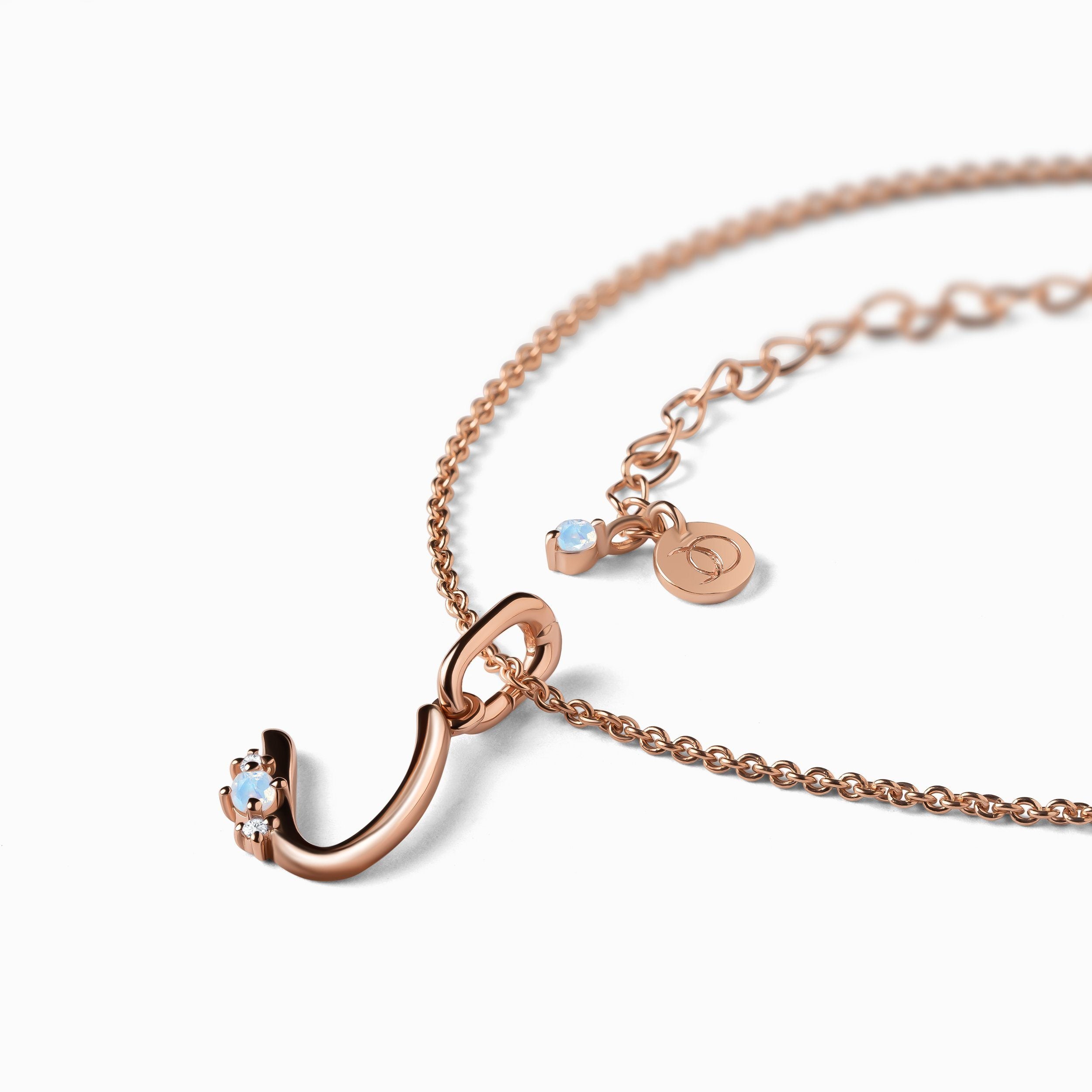 Moonstone Necklace - Lucky Letter U、mySite、hinf8tx79