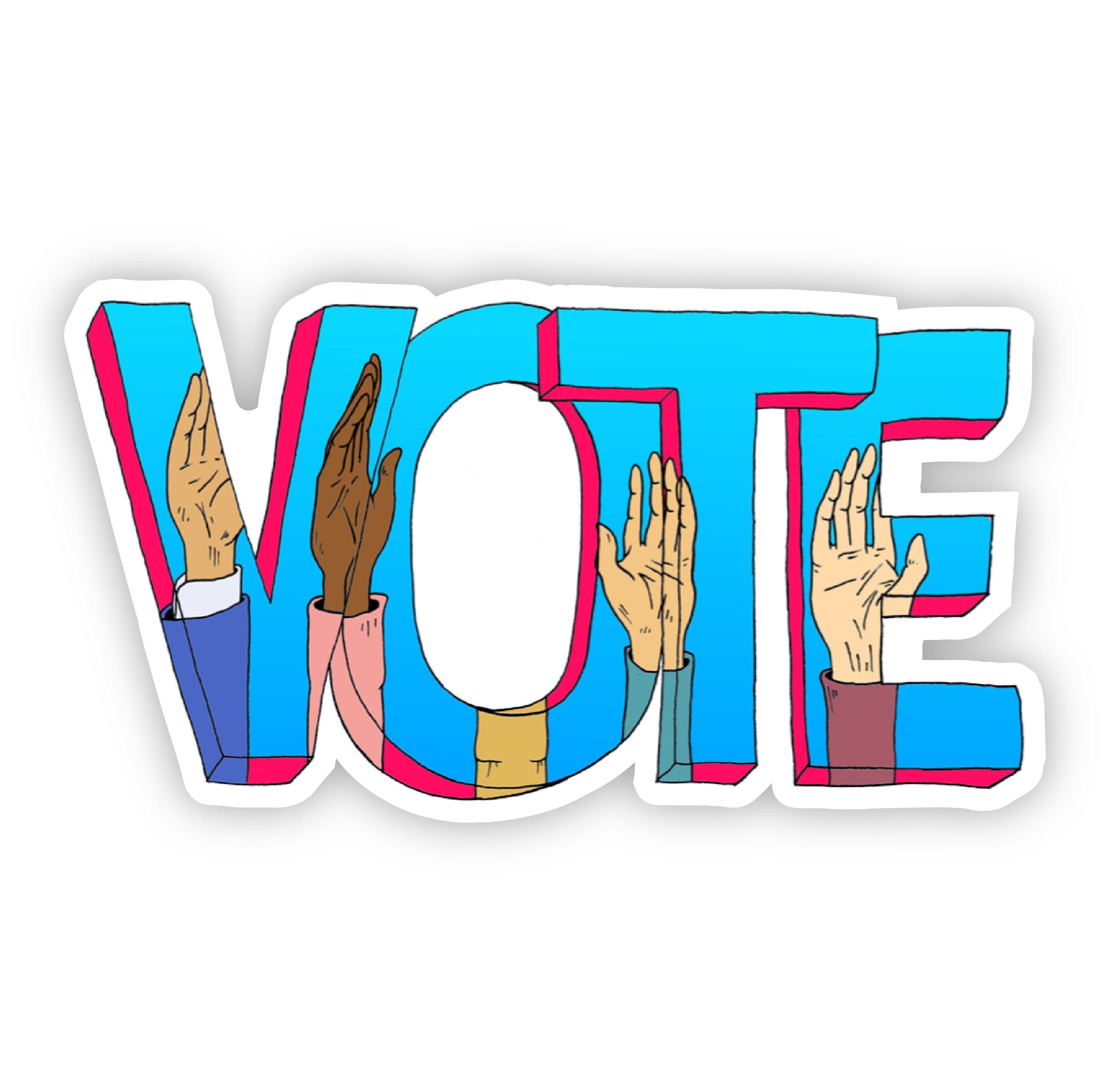  Vote Lettering with Hands Sticker、mySite、elrpsem3k