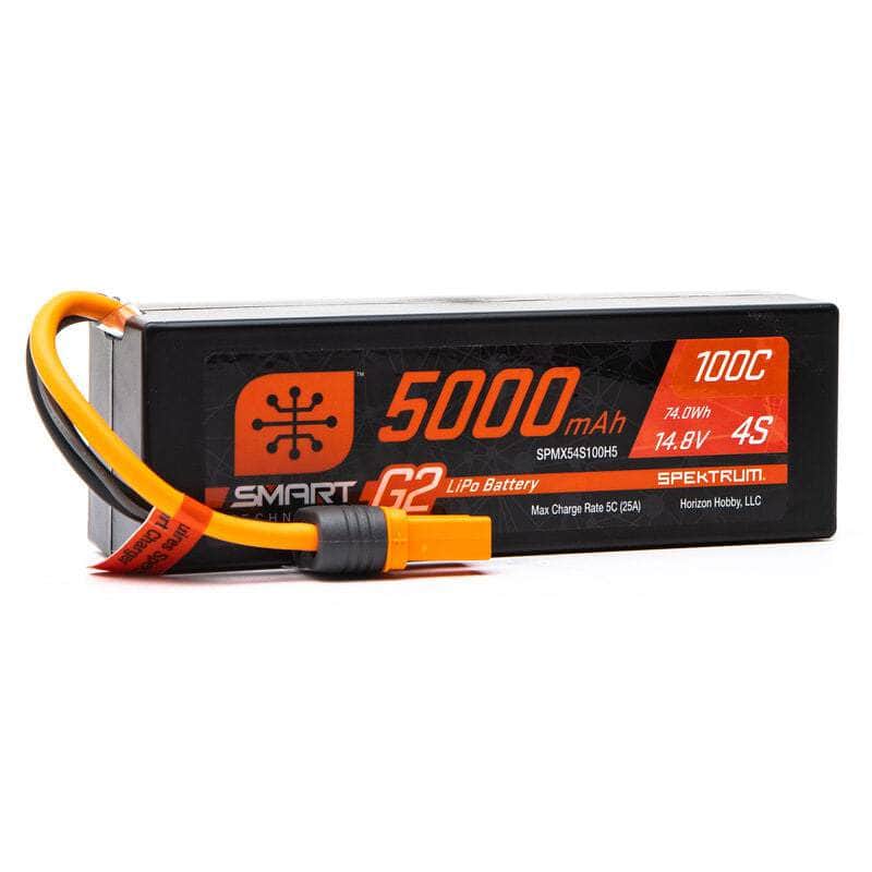  SPMX54S100H5, Spektrum RC 4S Smart G2 LiPo 100c Battery Pack (14.8V/5000mAh) w/IC5 Connector、mySite、merchandisen