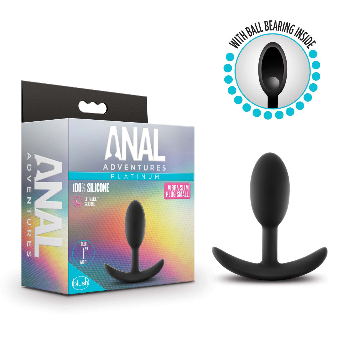 Anal Adventures Platinum By Blush® | Vibra Slim Black 3.5-Inch Anal Plug、mySite、bottomscart