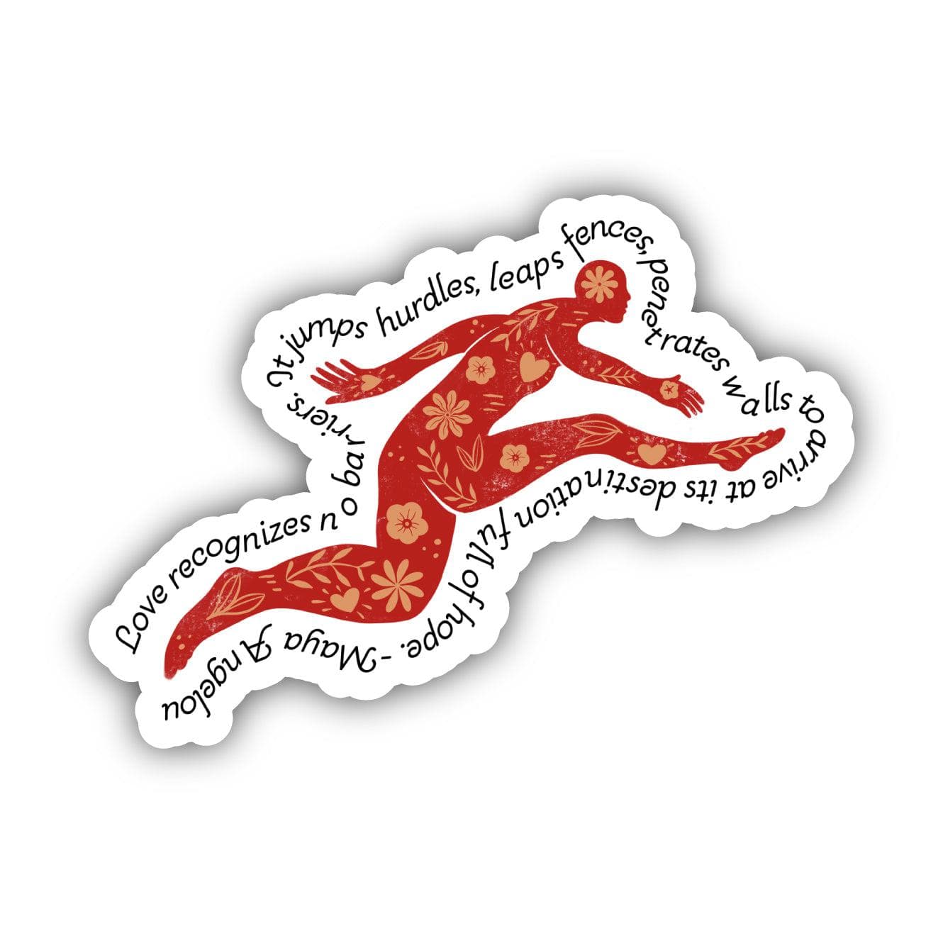  Love Recognizes No Barriers Quote Sticker - Red、mySite、ghnorth