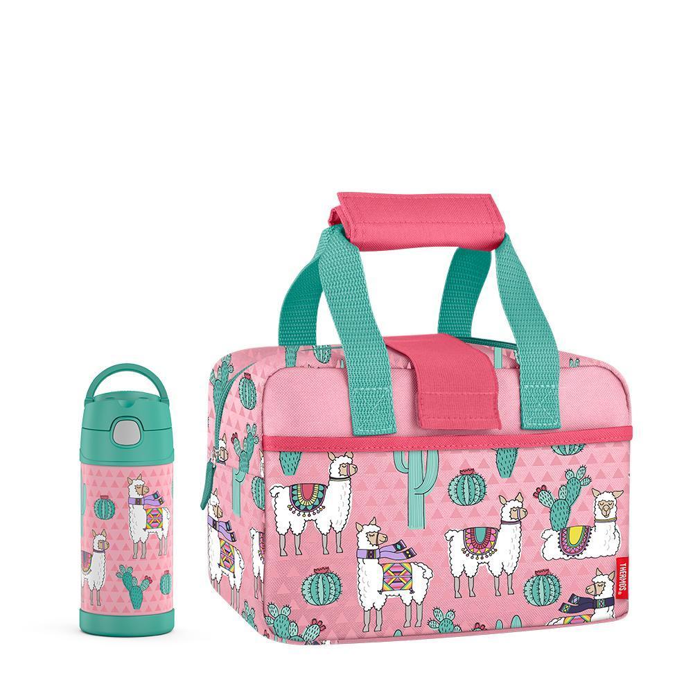LUNCH DUFFLE WITH 12oz FUNTAINER® BOTTLE DESERT LLAMAS、mySite、noshort