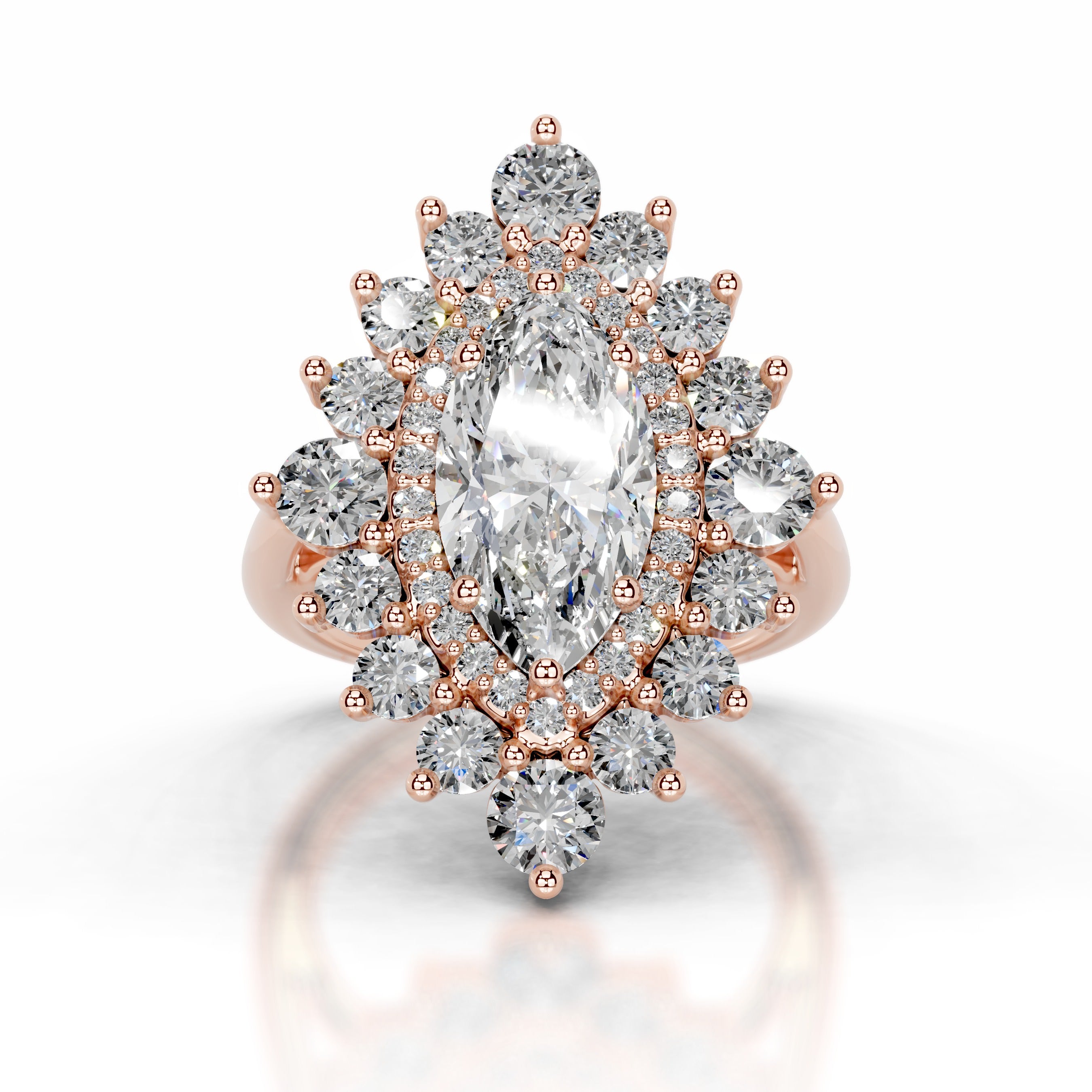 Bruna Diamond Engagement Ring - 14K Rose Gold、mySite、hinf8tx79