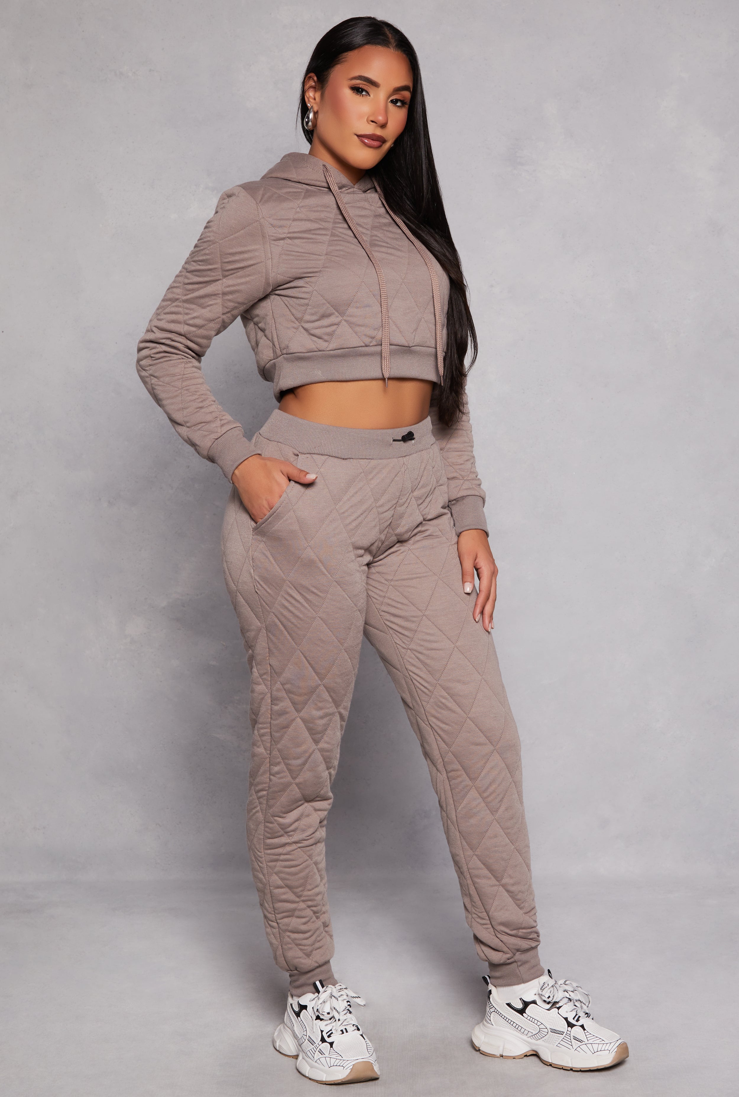 Quilted Toggle Drawstring Joggers、mySite、camillekostekn