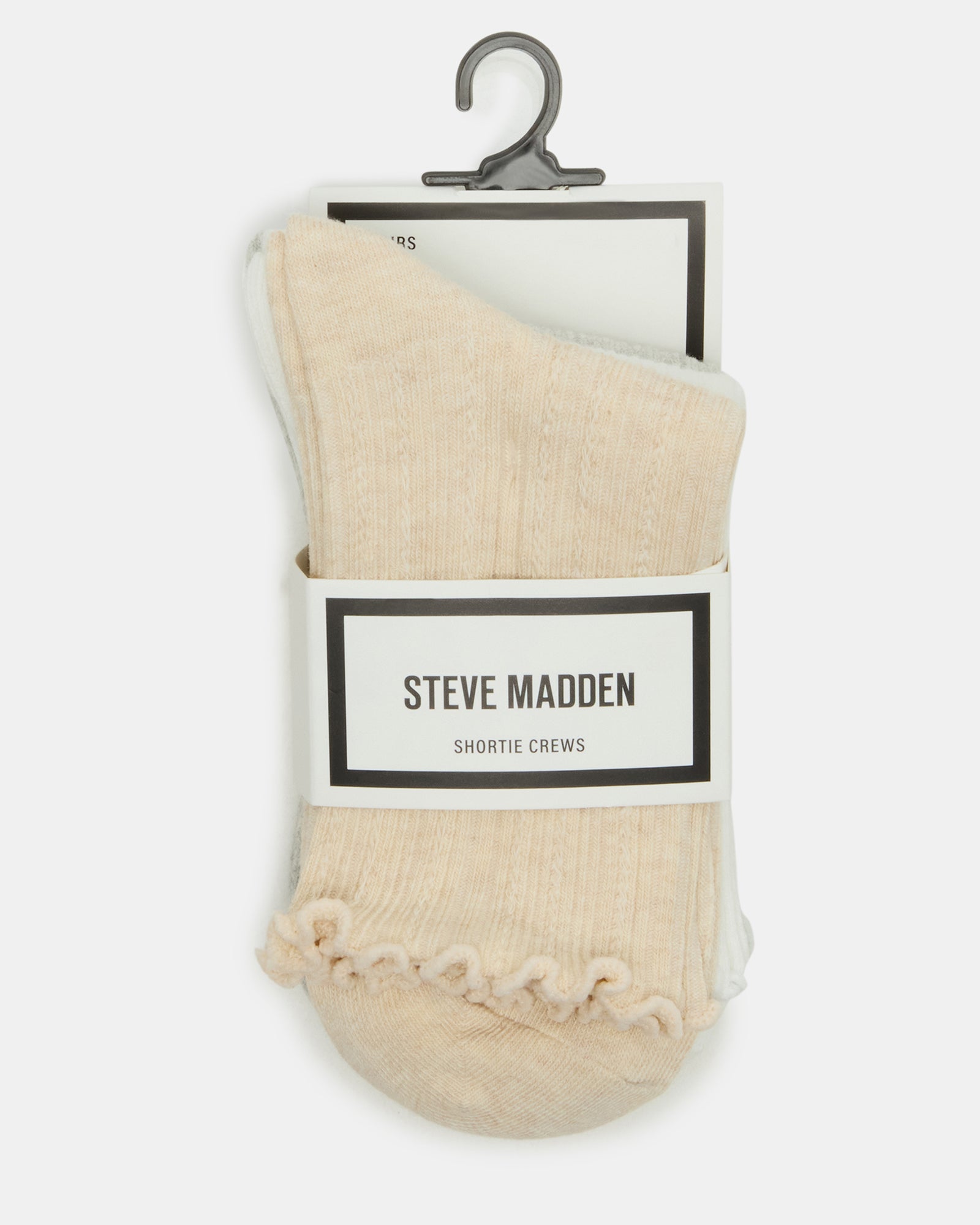 3 PACK LETTUCE EDGE RIBBED SOCKS TAUPE、mySite、gtrtttuynbv