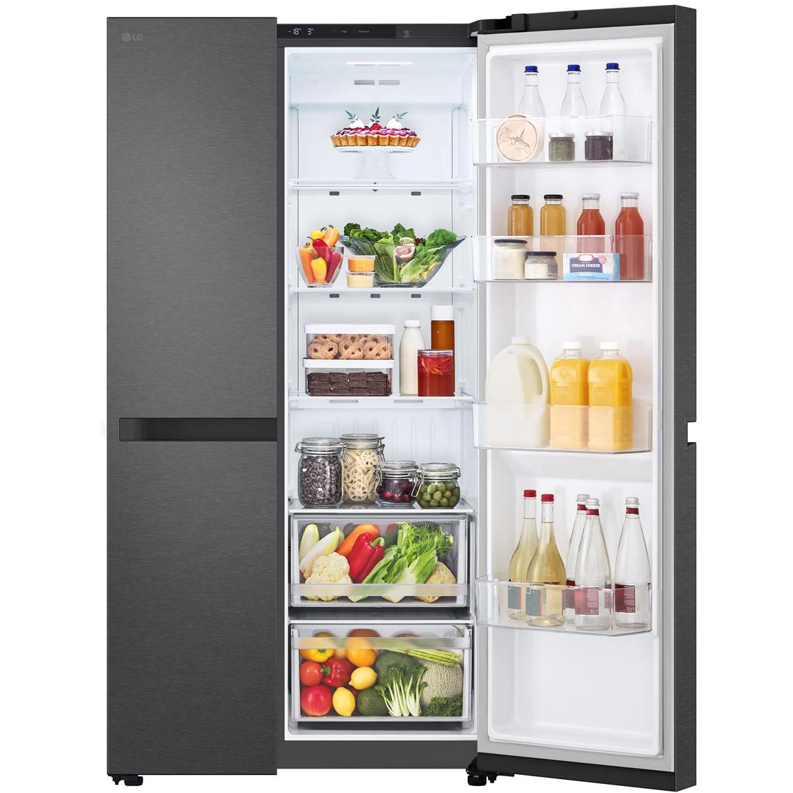 LG - GS-B599MBL 664L Flat Door Side by Side Fridge in (Matte Black)、mySite、camillekostekn