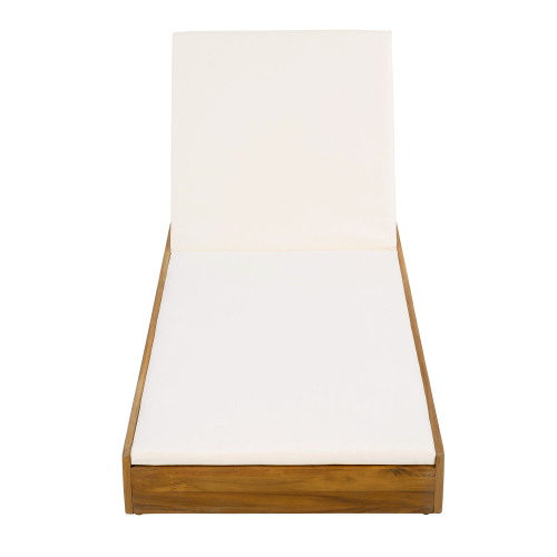 LOUNGE CHAISE SET, ACACIA WOOD WITH WATER-RESISTANT LOUNGE CUSHIONS (CREAM & 4 INCH THICK) - MATCHING DARK GREY VERSION AVAILABLE、、eastwooduniform