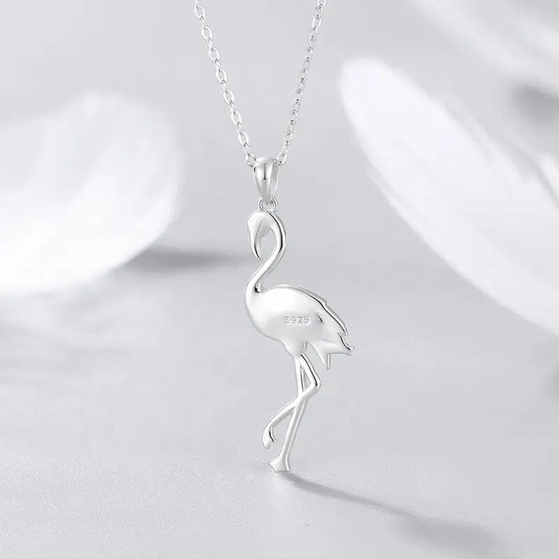Pink Flamingo Fine 925 Sterling Silver Necklace、mySite、g9winljtr