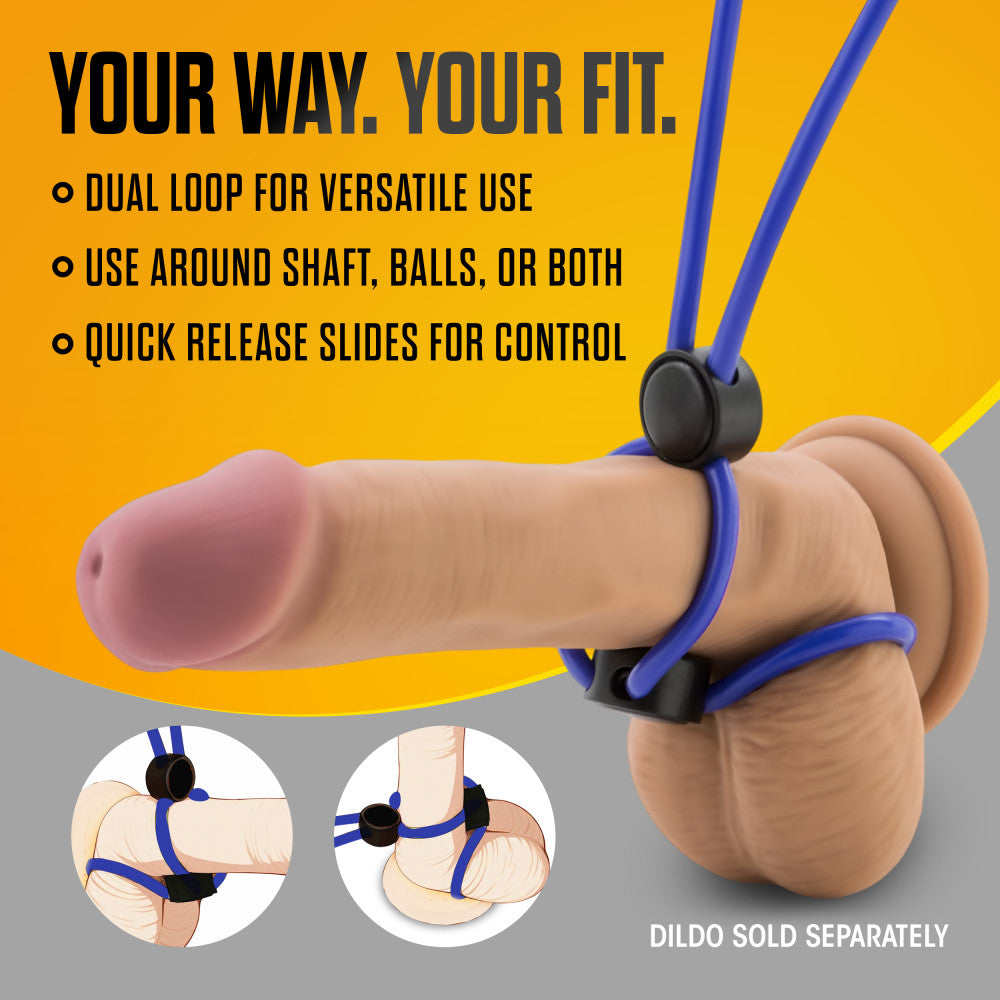 Stay Hard By Blush® | Blue Silicone Double Loop Penis Ring、mySite、bottomscart