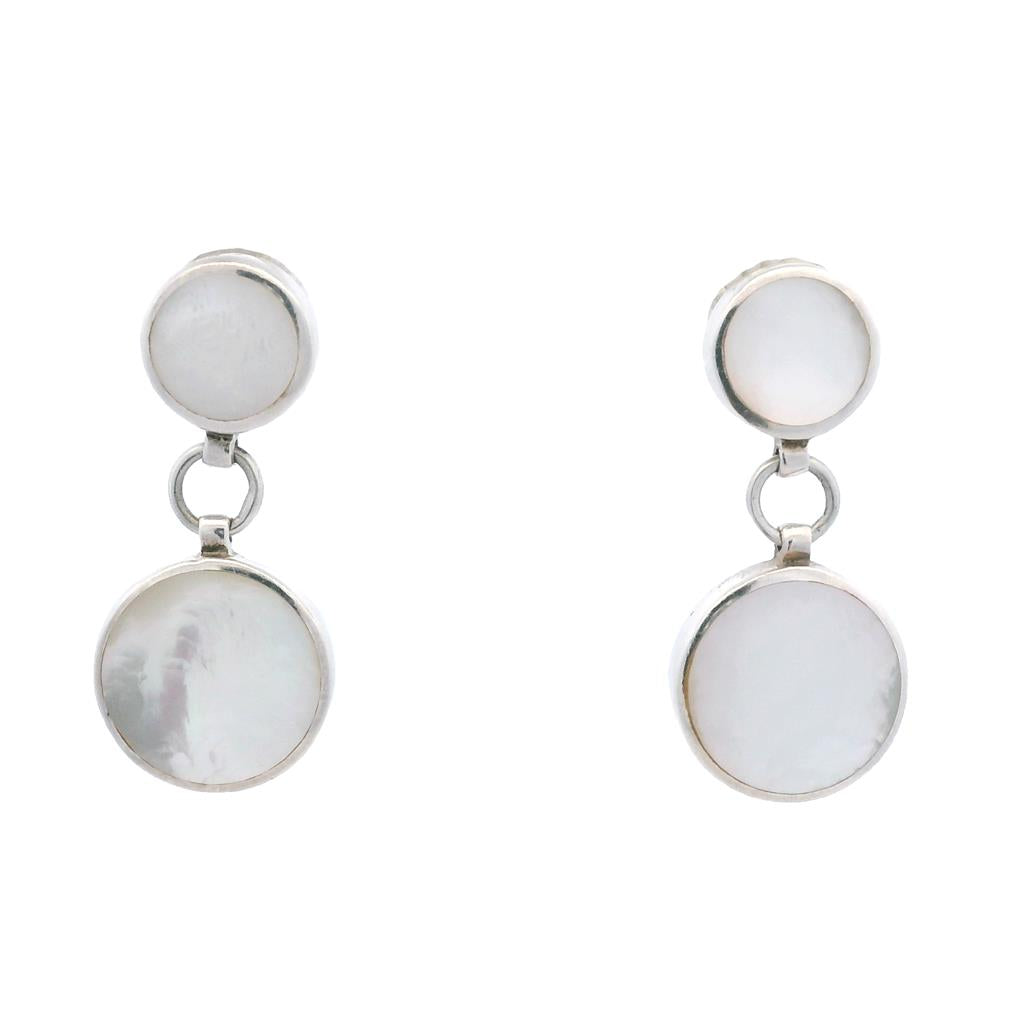 Estate Sterling Silver Mother of Pearl Drop Earrings、mySite、botmansion