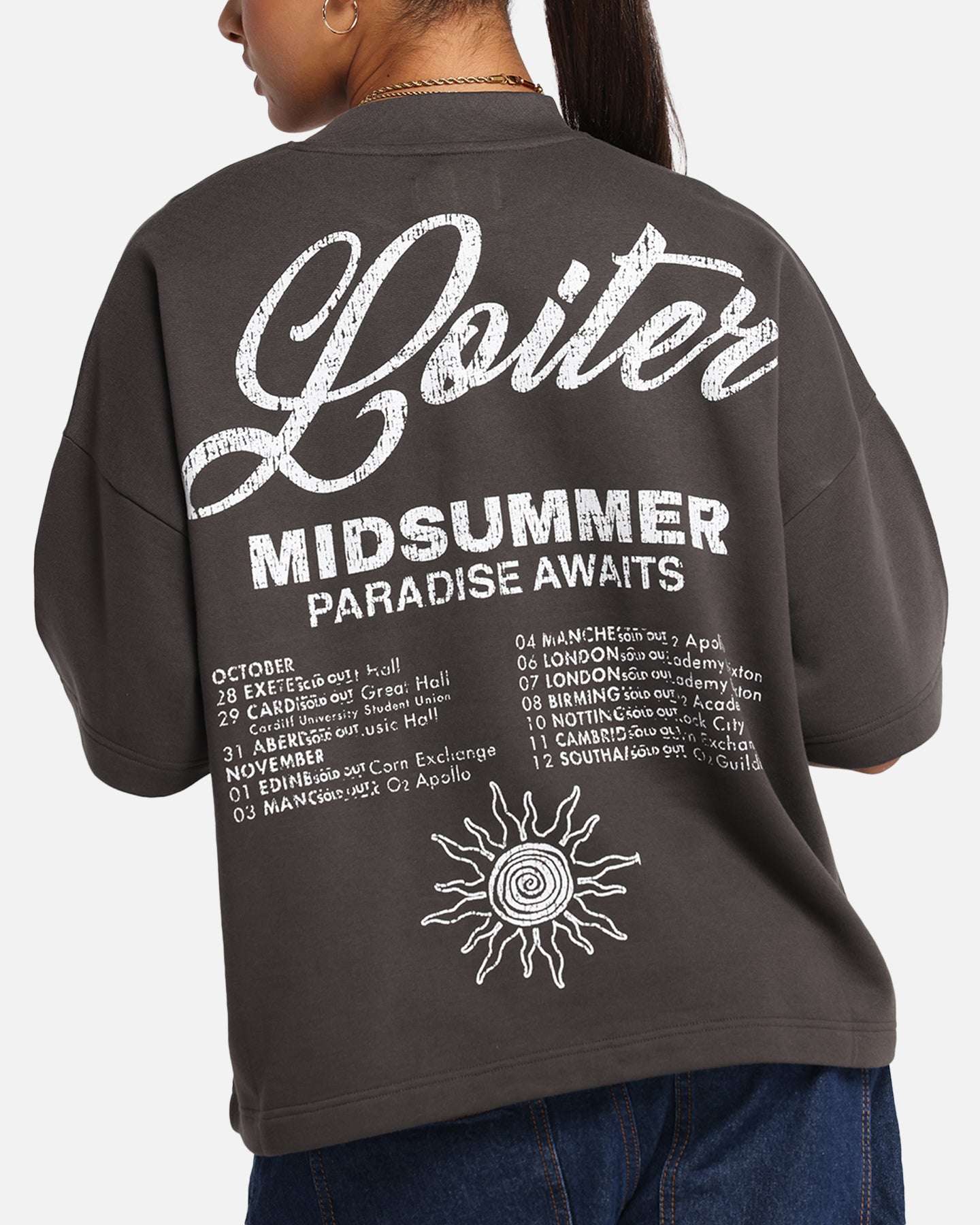 Loiter Palm Spring Box T-Shirt Charcoal、mySite、zt4zffjzw