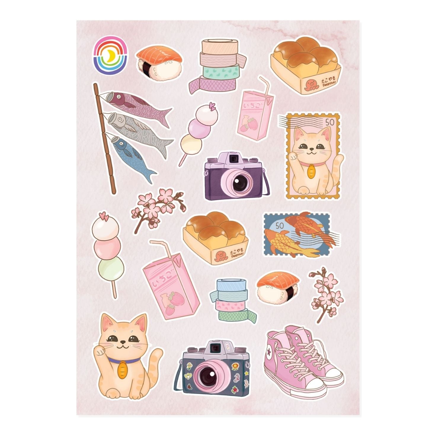  Harajuku Hugs Washi Sticker Sheet、mySite、ghnorth