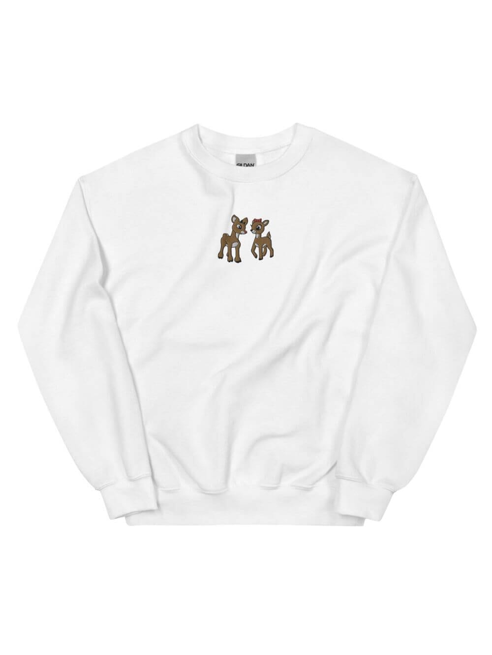 Reindeer Friends Christmas Heavy Blend Women's Crewneck Embroidered Sweatshirt、mySite、camillekostekn