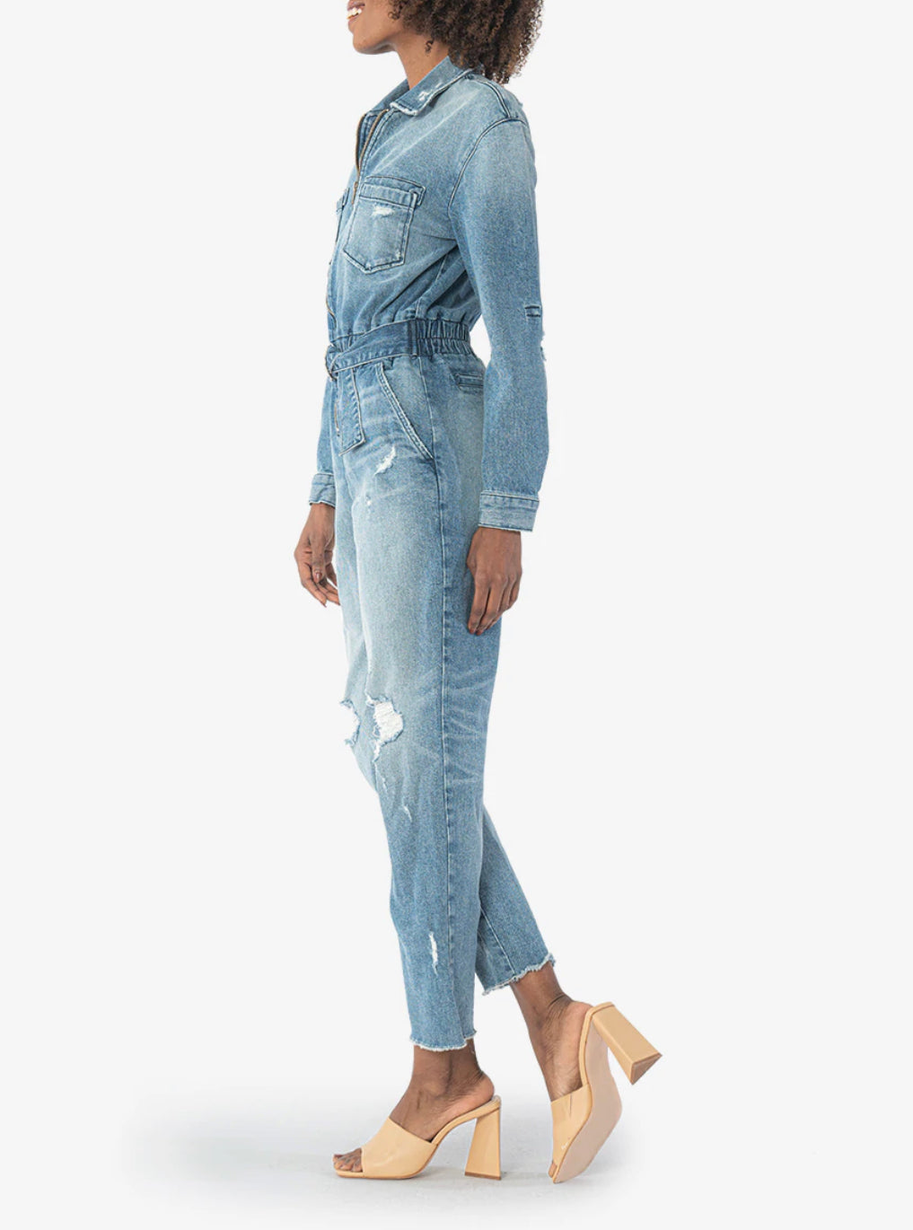 KUT from the Kloth Zip Up Denim Jumpsuit、mySite、garagedoors4me