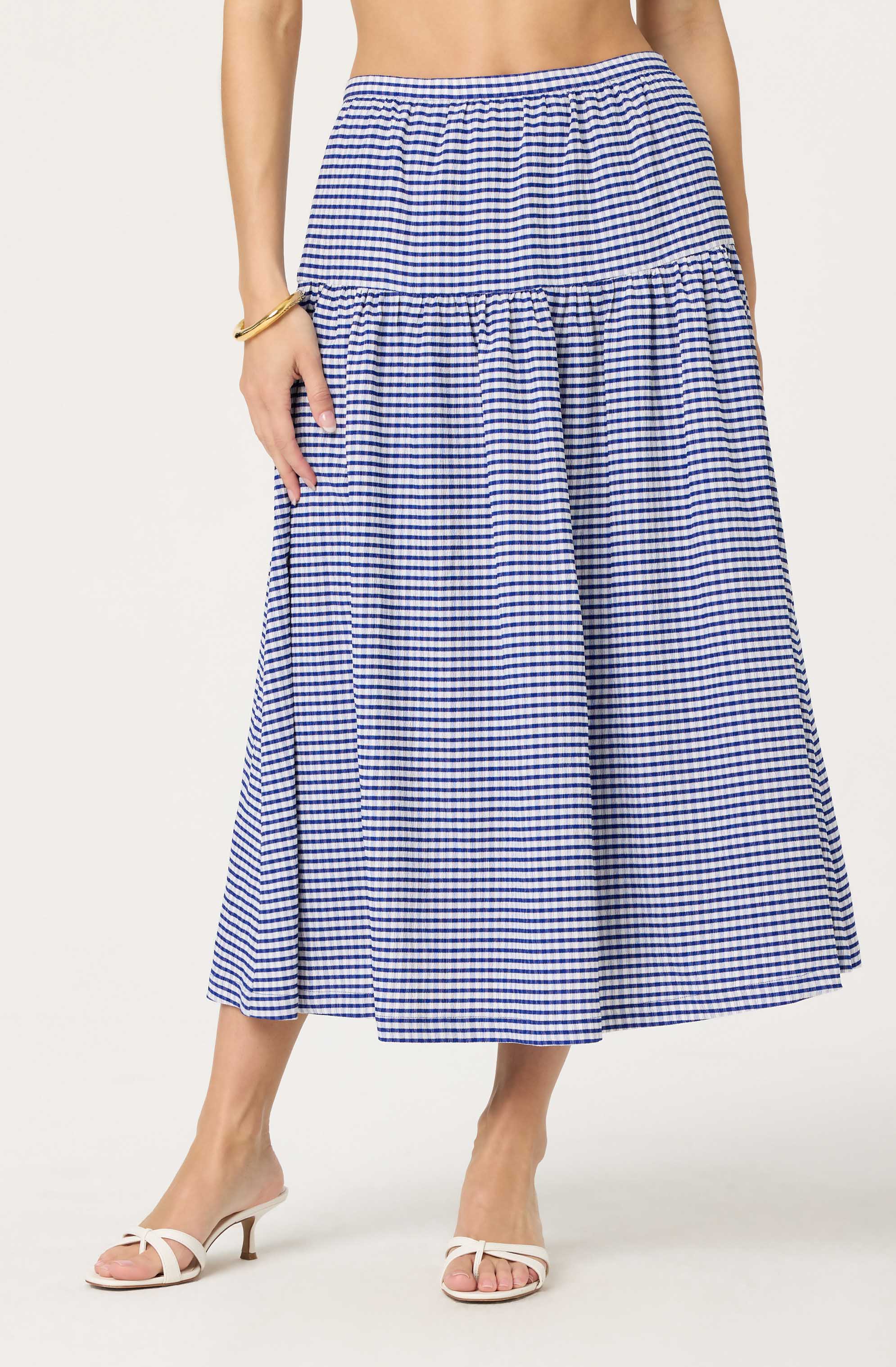 Drop Waist Gingham Midi Skirt、mySite、solidvoid