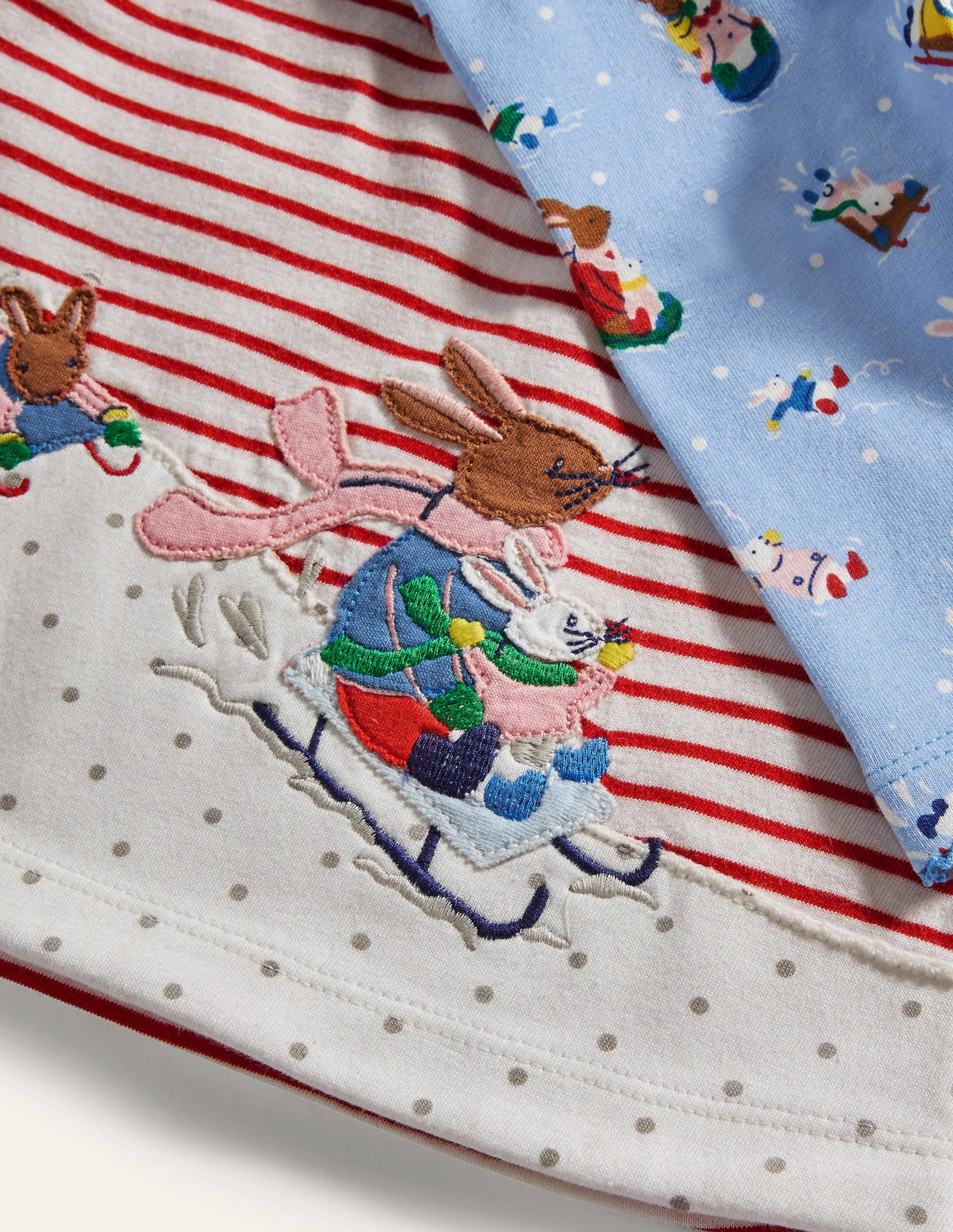  Big Appliqu茅 Dress Set-Sky Blue Snow Bunnies、mySite、ashleygrahame