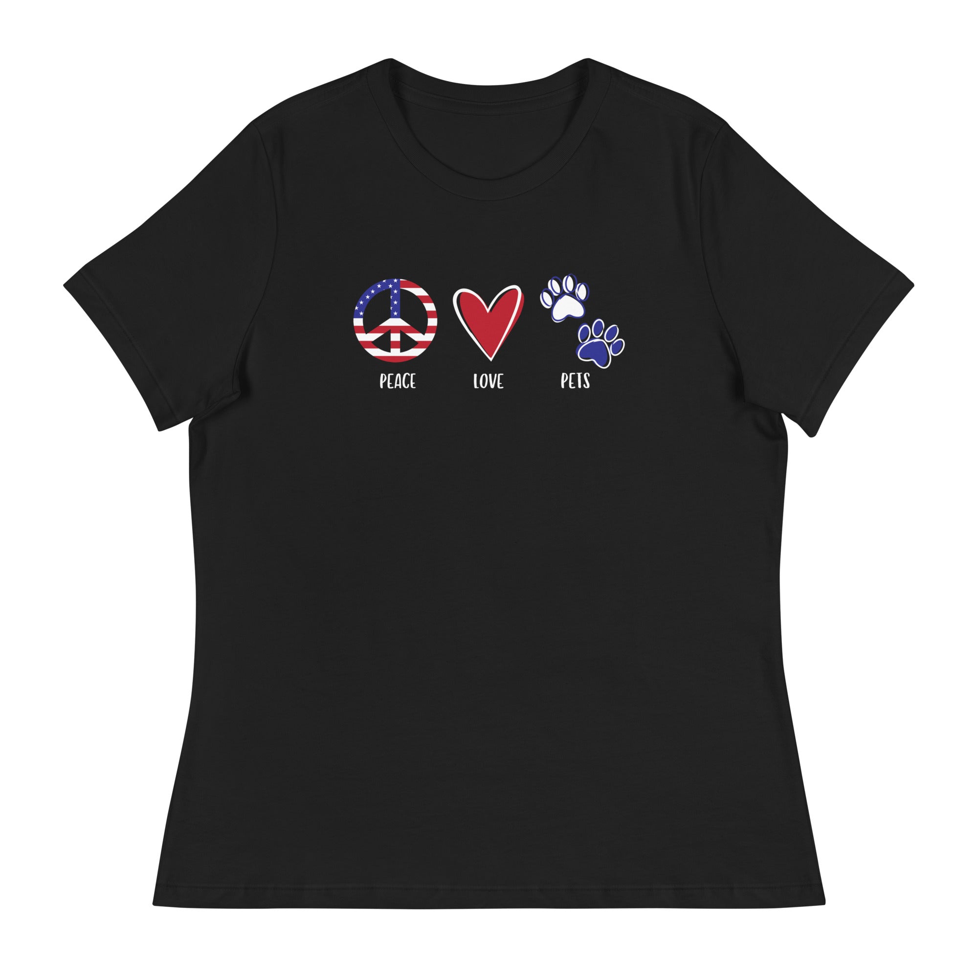 Peace Love & Pets Relaxed T-Shirt、mySite、camillekostekn