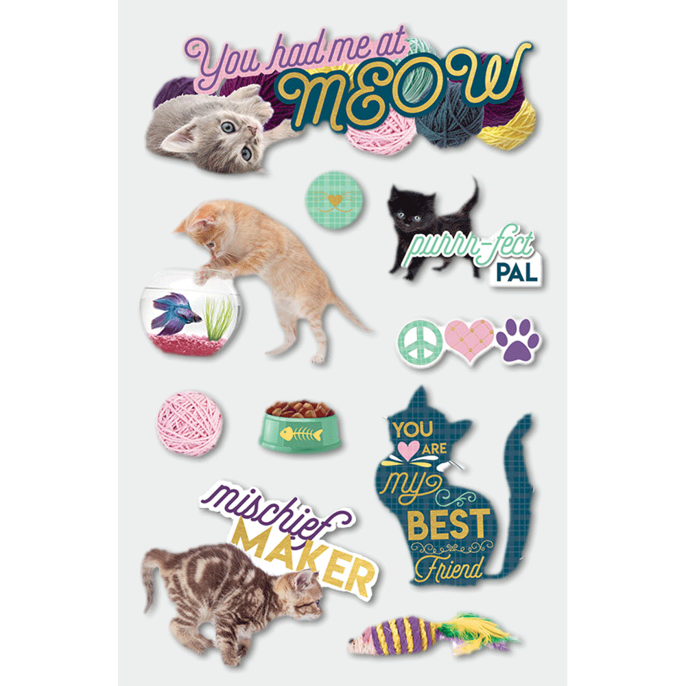  You Had Me at Meow 3-D Stickers、mySite、ghnorth