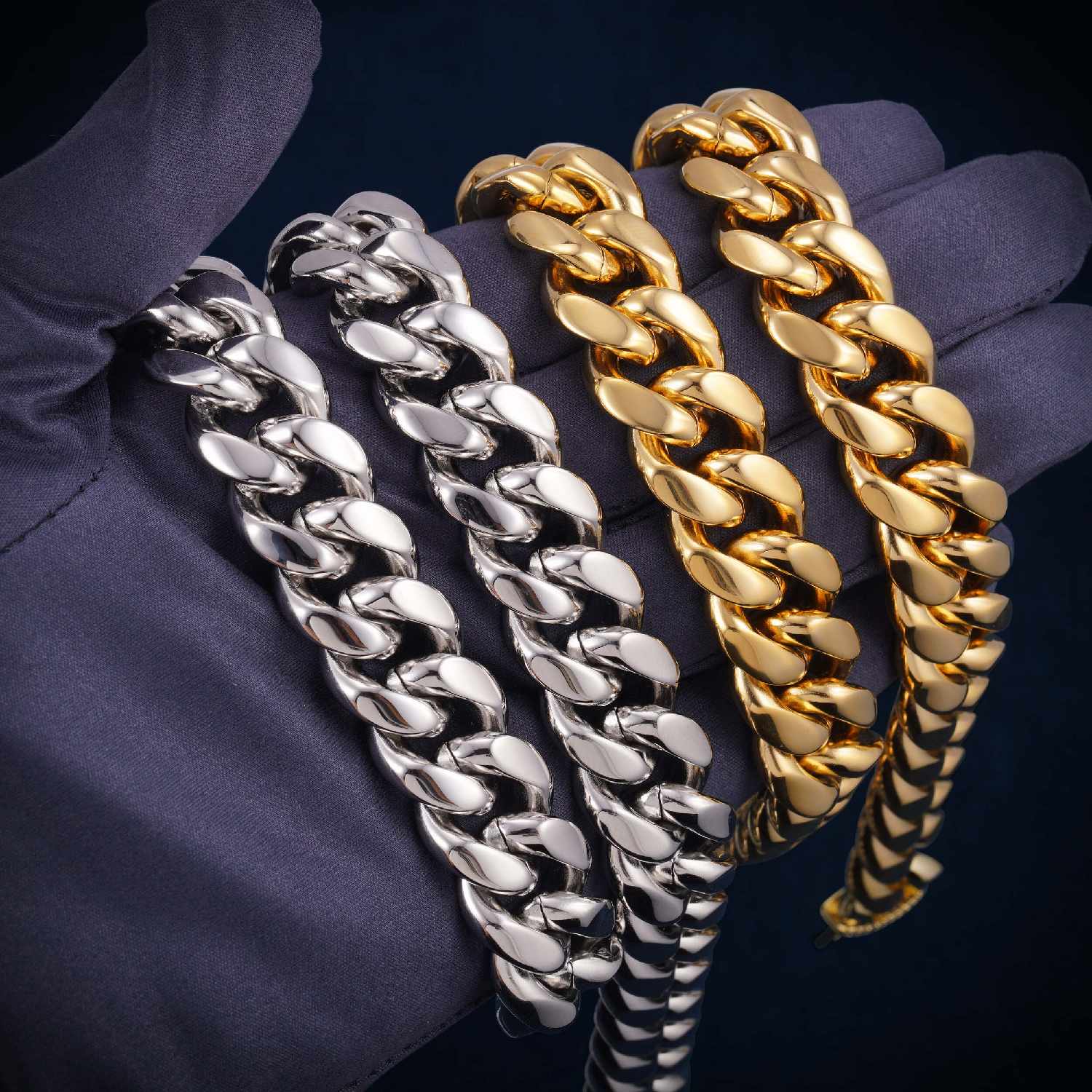 Cuban Link Chain with Iced Clasp 14K Gold (ALL SIZES)、mySite、hinf8tx79