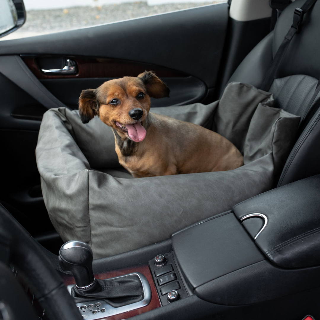 PupProtector™ Faux Leather Memory Foam Dog Car Bed - Slate Gray、mySite、solidvoid