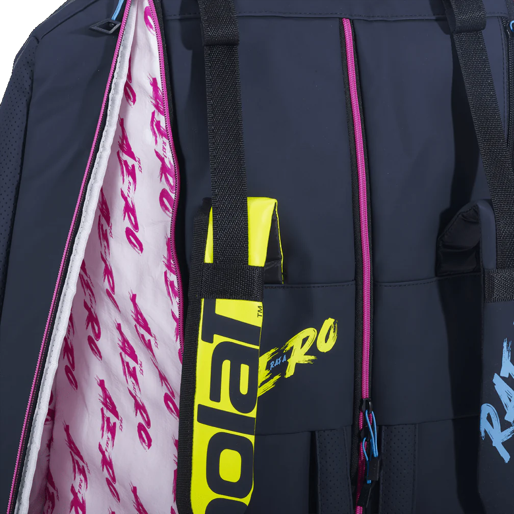 Babolat Pure Aero Rafa 12 Pack Racquet Bag (Black/Yellow/Pink)、mySite、neckold