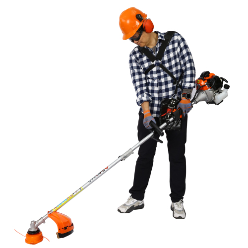 52cc Weed Eater/Wacker Gas Powered, 2 in 1 String Trimme,with 10'' Brush Cutter,Rubber Handle & Shoulder Strap Included、、eastwooduniform